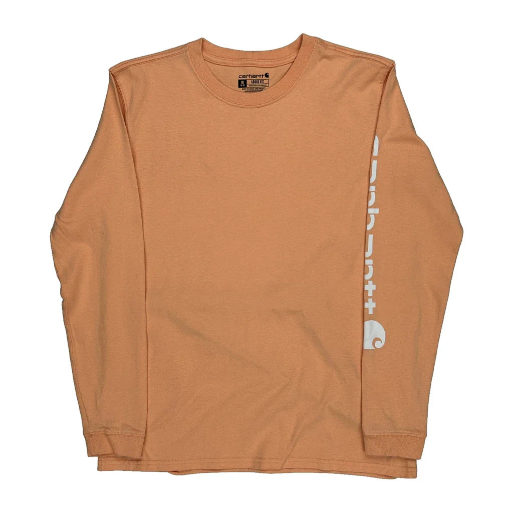 Carhartt Long Sleeve T-Shirt - Medium Orange Cotton Refurbished - Thrifted (note: this is a term often used to describe second- refurbished available on Cerqular