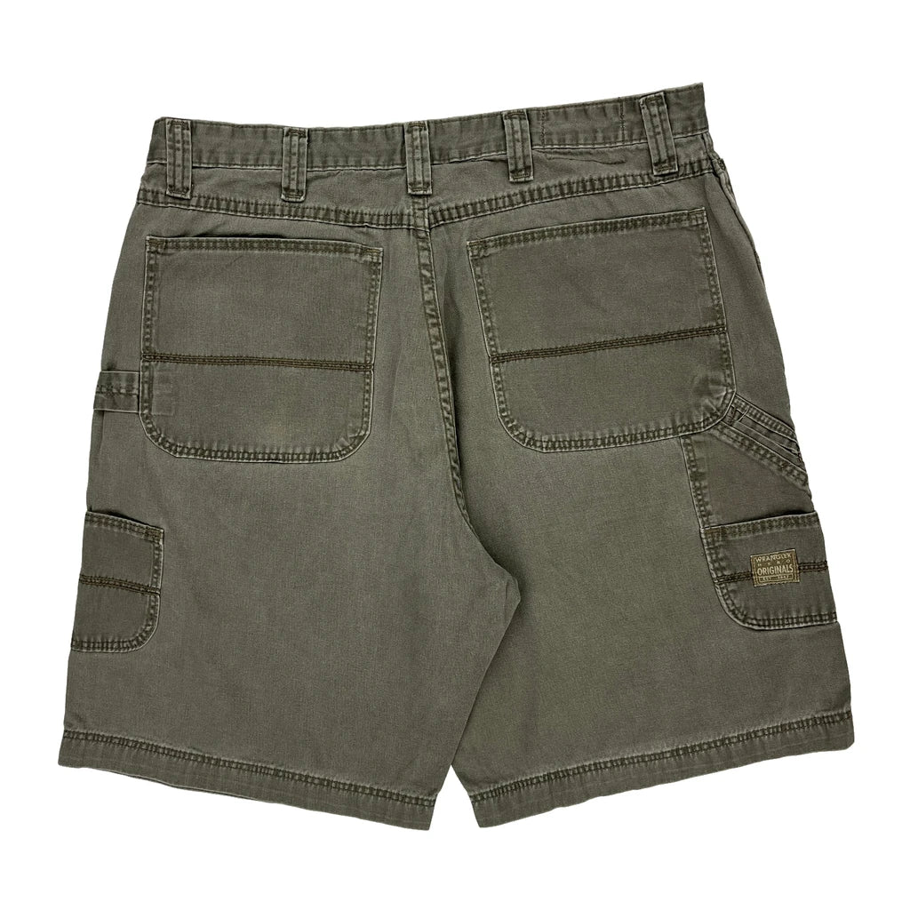 Wrangler Carpenter Shorts - 35W 10L Grey Cotton Refurbished - Thrifted (note: this is a term often used to describe second- refurbished available on Cerqular