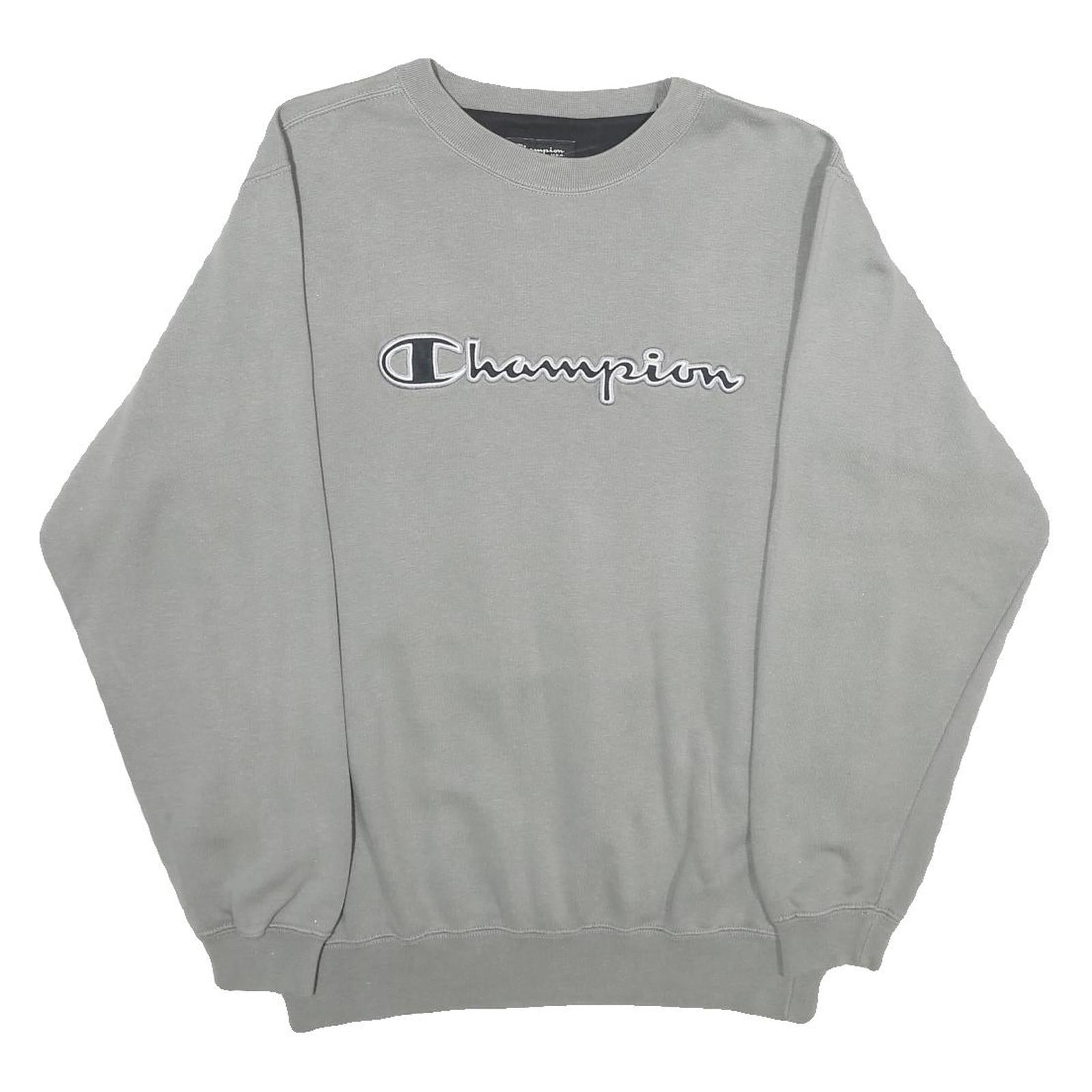 CHAMPION Mens Grey Crew Neck S Cotton Blend Logo Sweatshirt Refurbished - N/A refurbished available on Cerqular