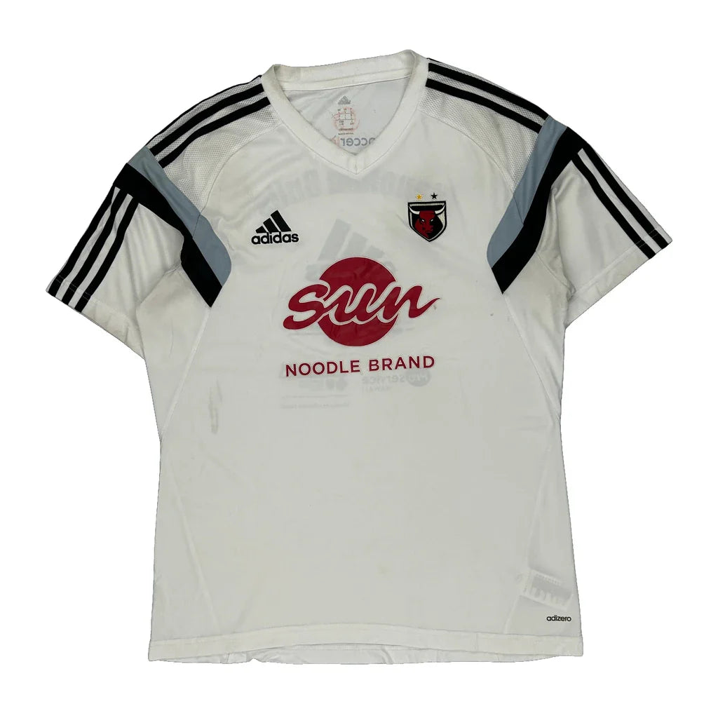 Honolulu Bulls Adidas Football Shirt - Large White Polyester Refurbished - Thrifted (note: this is a term often used to describe second- refurbished available on Cerqular