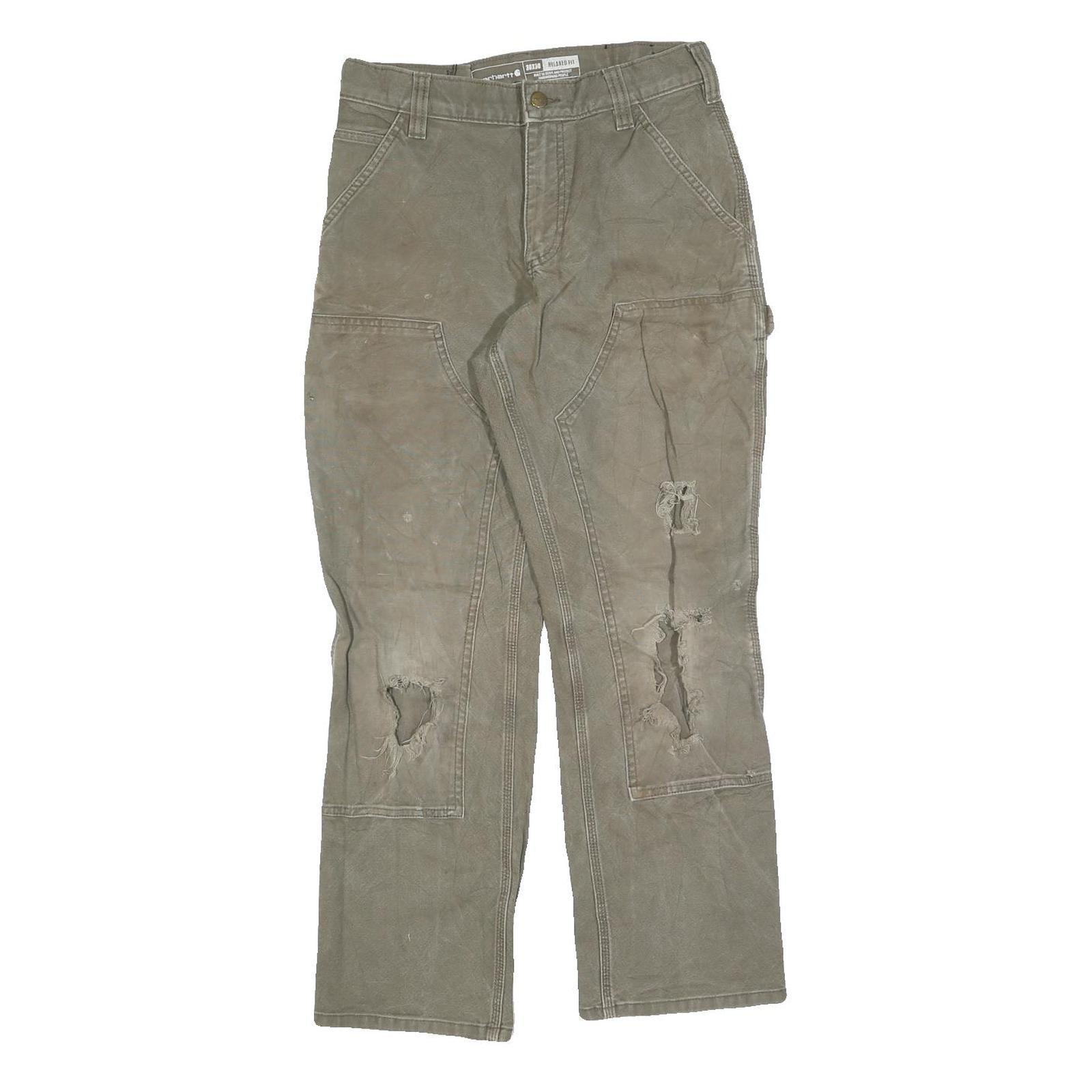 CARHARTT Mens Jeans Beige Relaxed Straight Denim W30 L30 Workwear Distressed Refurbished - N/A refurbished available on Cerqular
