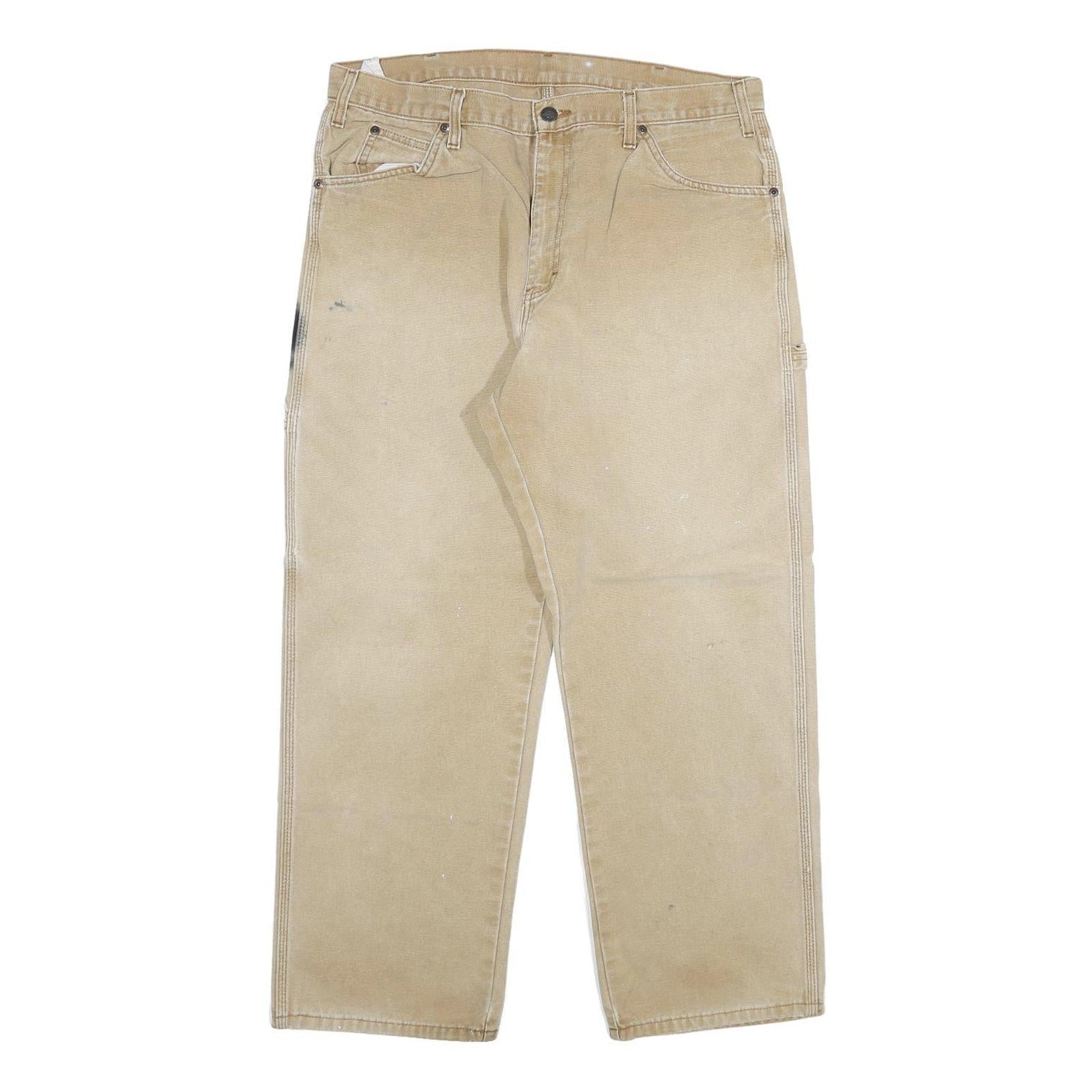 DICKIES Mens Jeans Beige Regular Straight Denim W36 L30 Workwear Durable Refurbished - N/A refurbished available on Cerqular