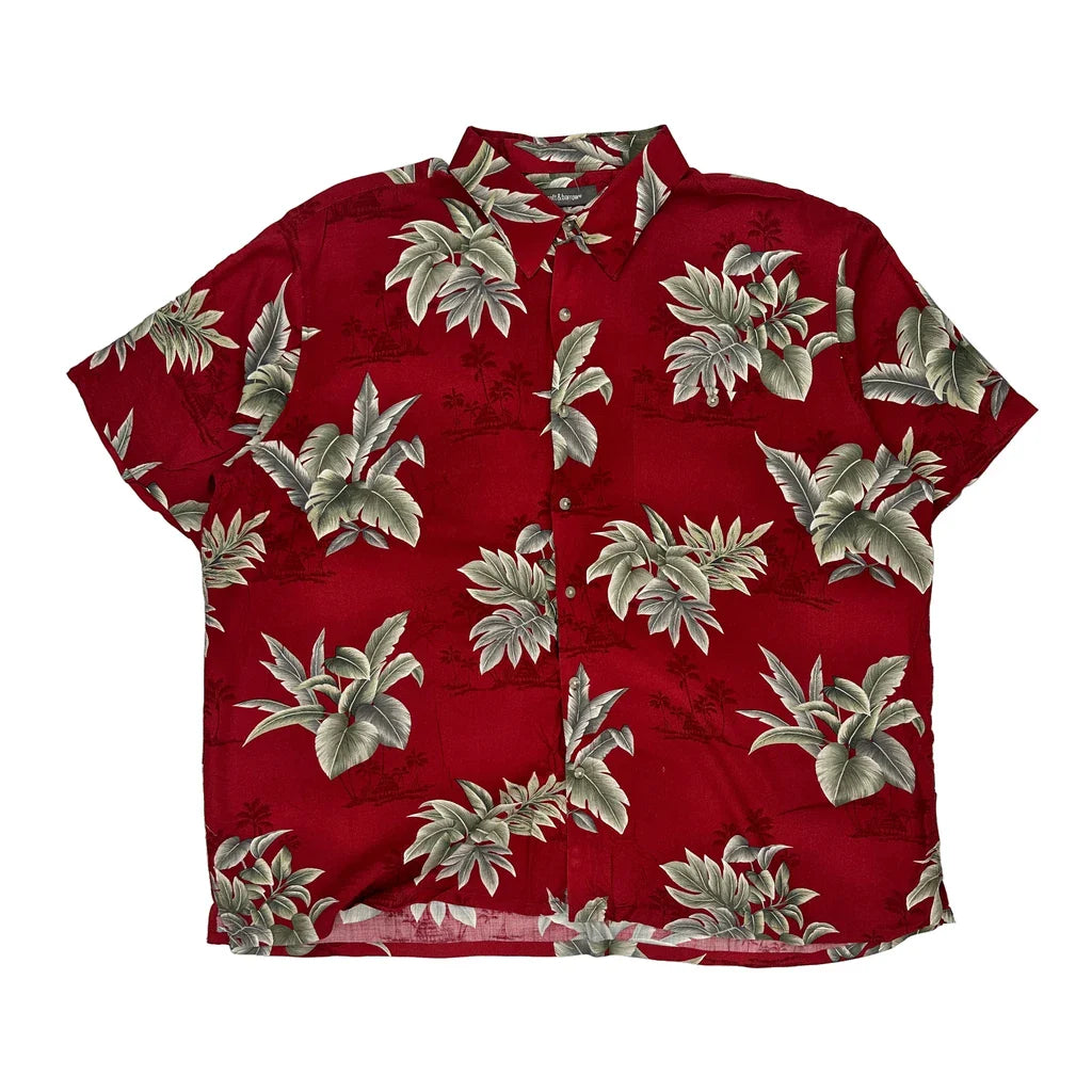 Croft & Barrow Floral Hawaiian Shirt - 2XL Red Cotton Refurbished - Thrifted (note: this is a term often used to describe second- refurbished available on Cerqular