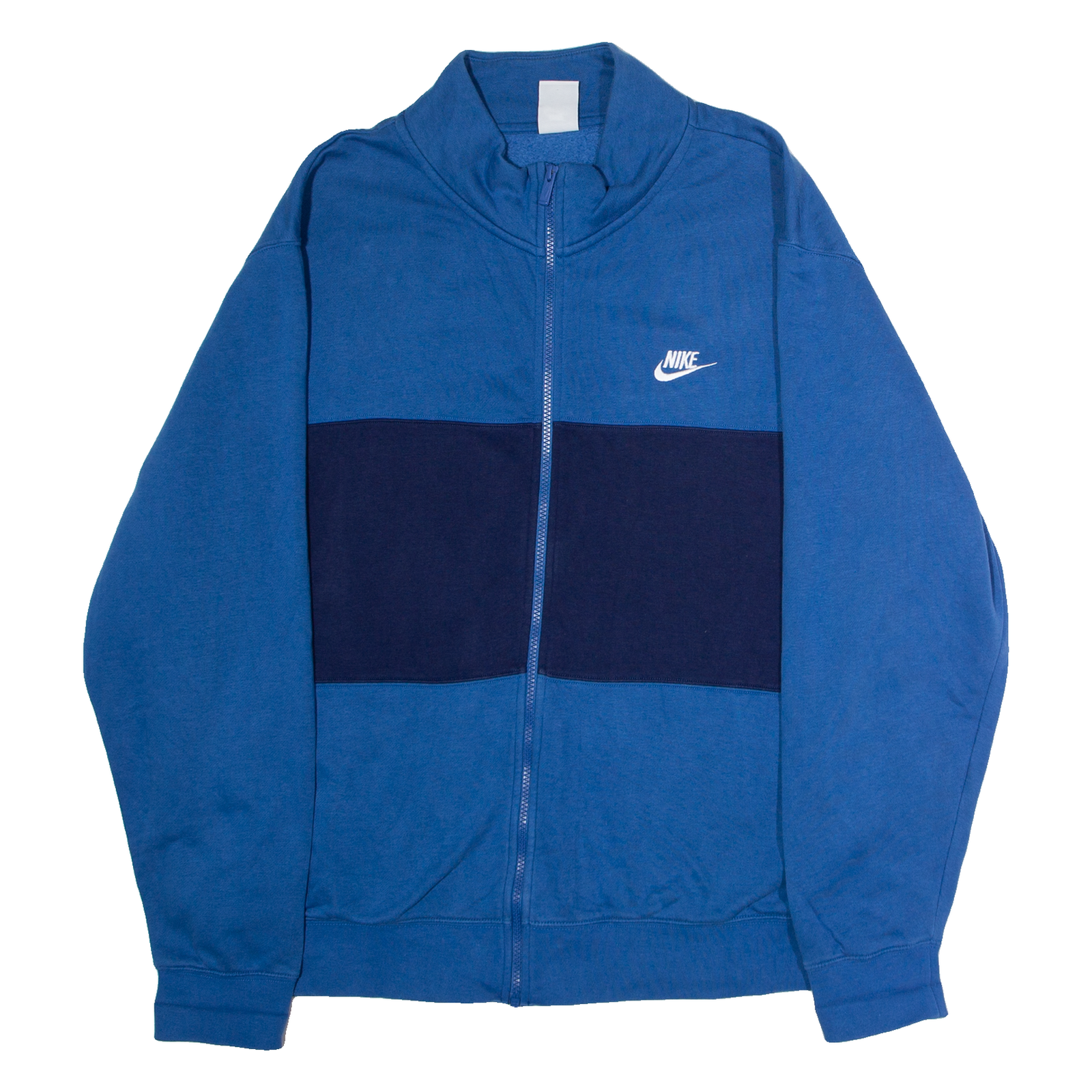 NIKE Mens Track Jacket Blue Jersey Colourblock XL Refurbished - N/A refurbished available on Cerqular