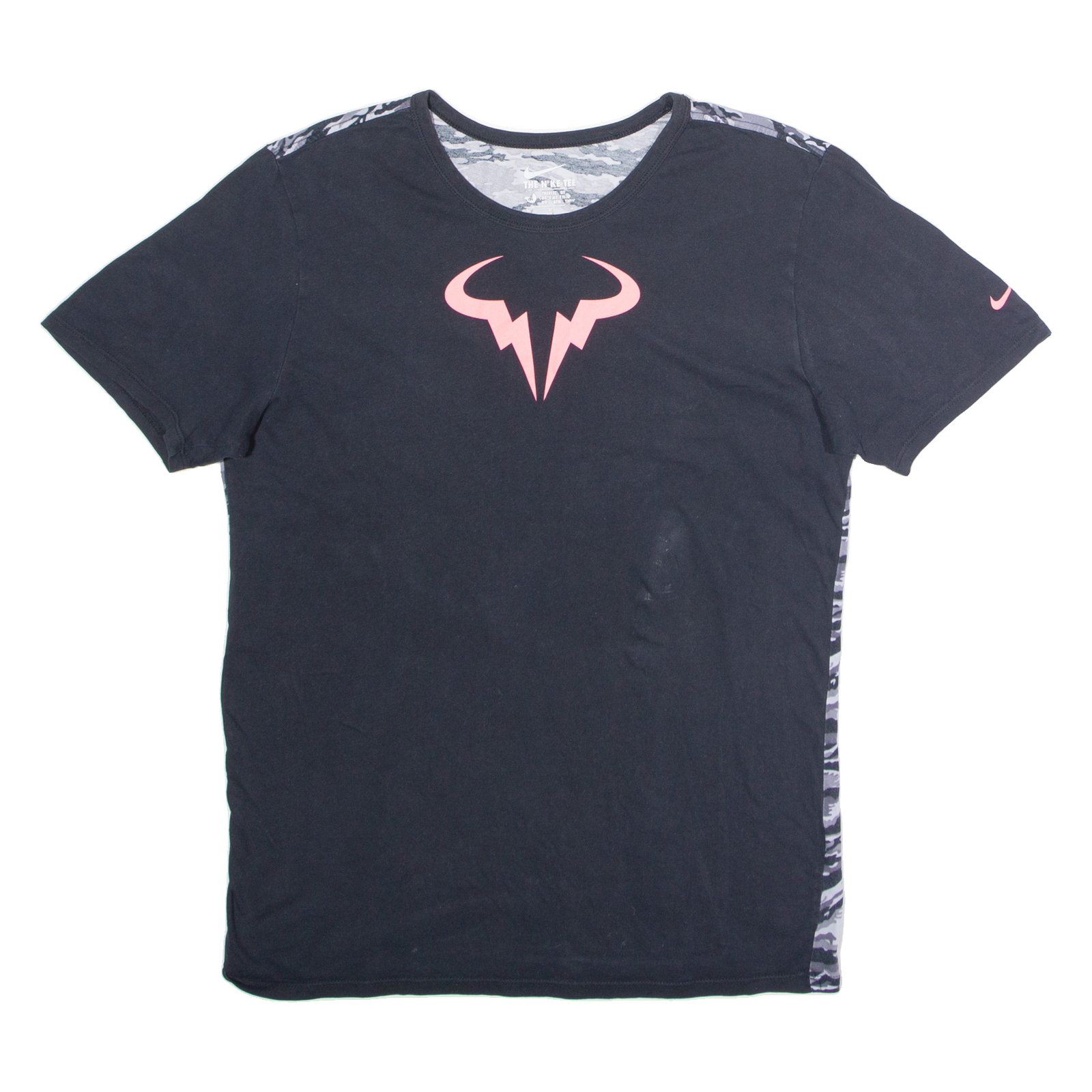 NIKE Athletic Cut Camo Back Mens T-Shirt Black Crew Neck M Refurbished - N/A refurbished available on Cerqular