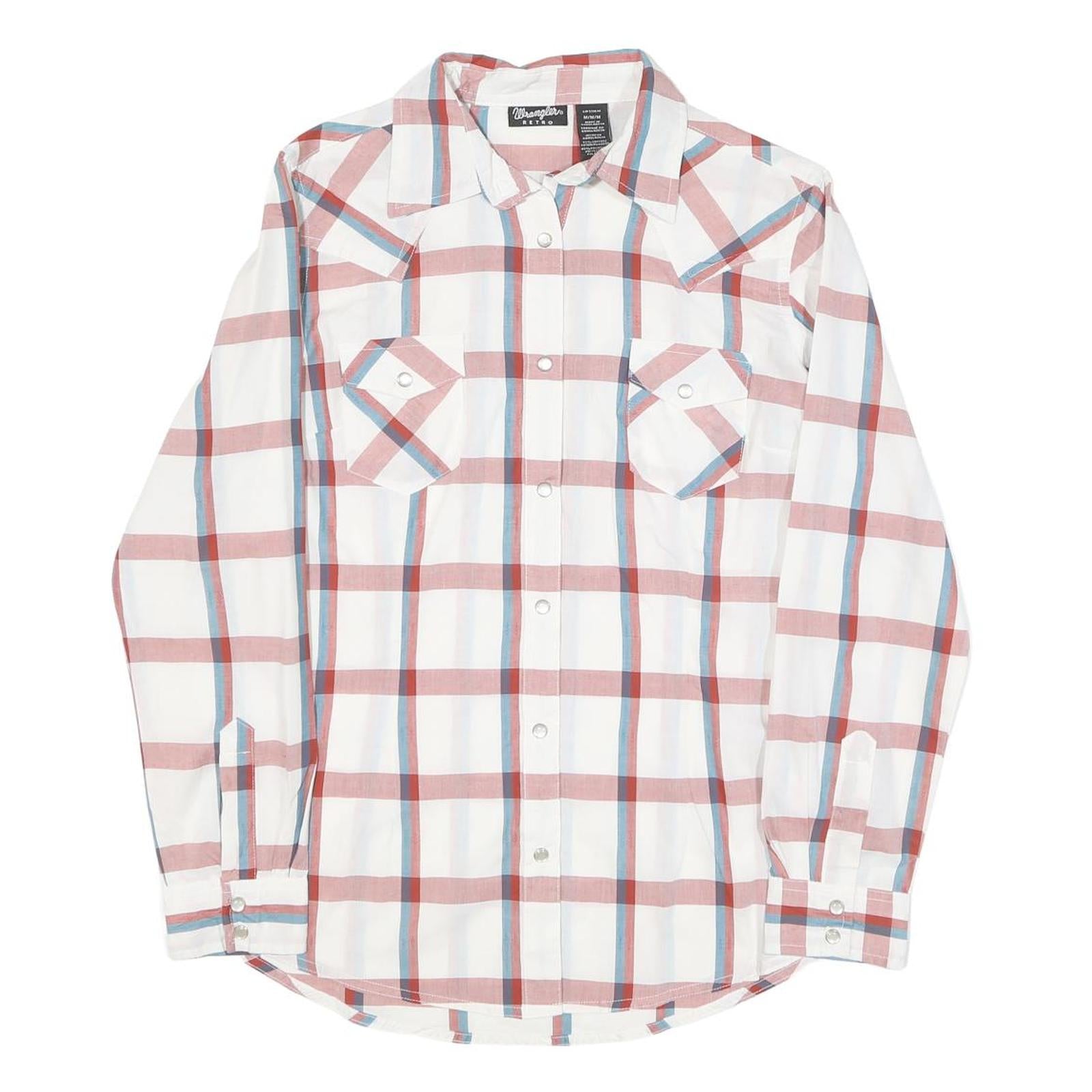 Buy WRANGLER Womens White & Red Blue Checked Shirt M Button Front Casual Refurbished - $38.99 WRANGLER Womens White & Red Blue Checked Shirt M Button Front Casual Refurbished - N/A refurbished available on Cerqular