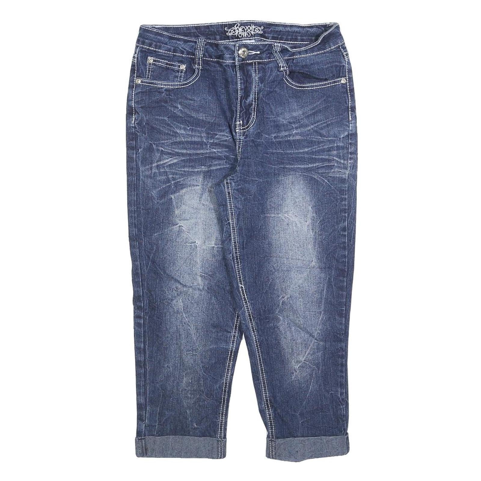 REVOLT Womens Jeans Blue Slim Skinny Denim Medium W28 L21 Embroidered Pockets Refurbished - N/A refurbished available on Cerqular