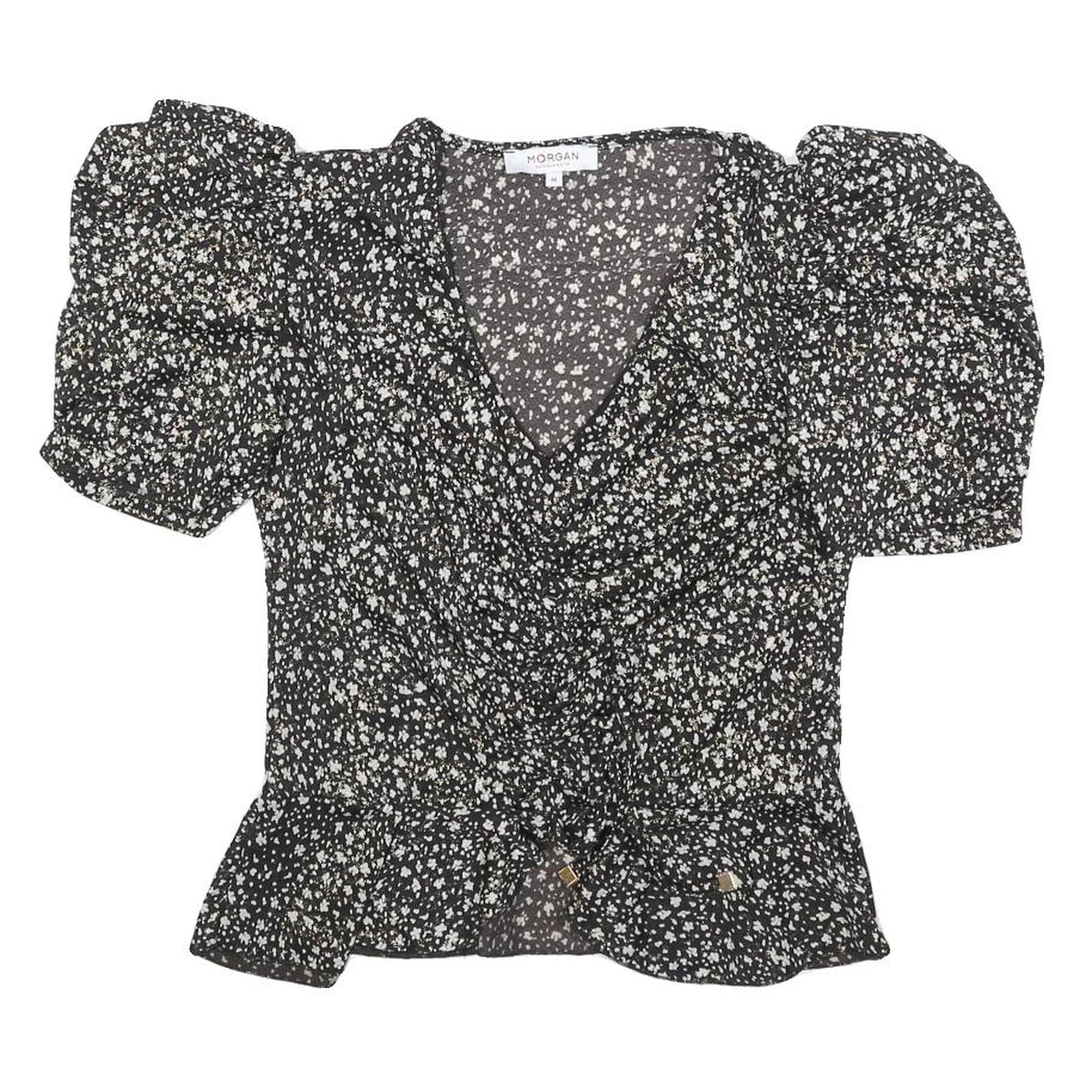 Buy MORGAN Womens Y2K Black Printed Puff Sleeve V-Neck Top M Floral Pattern Refurbished - $23.39 MORGAN Womens Y2K Black Printed Puff Sleeve V-Neck Top M Floral Pattern Refurbished - N/A refurbished available on Cerqular