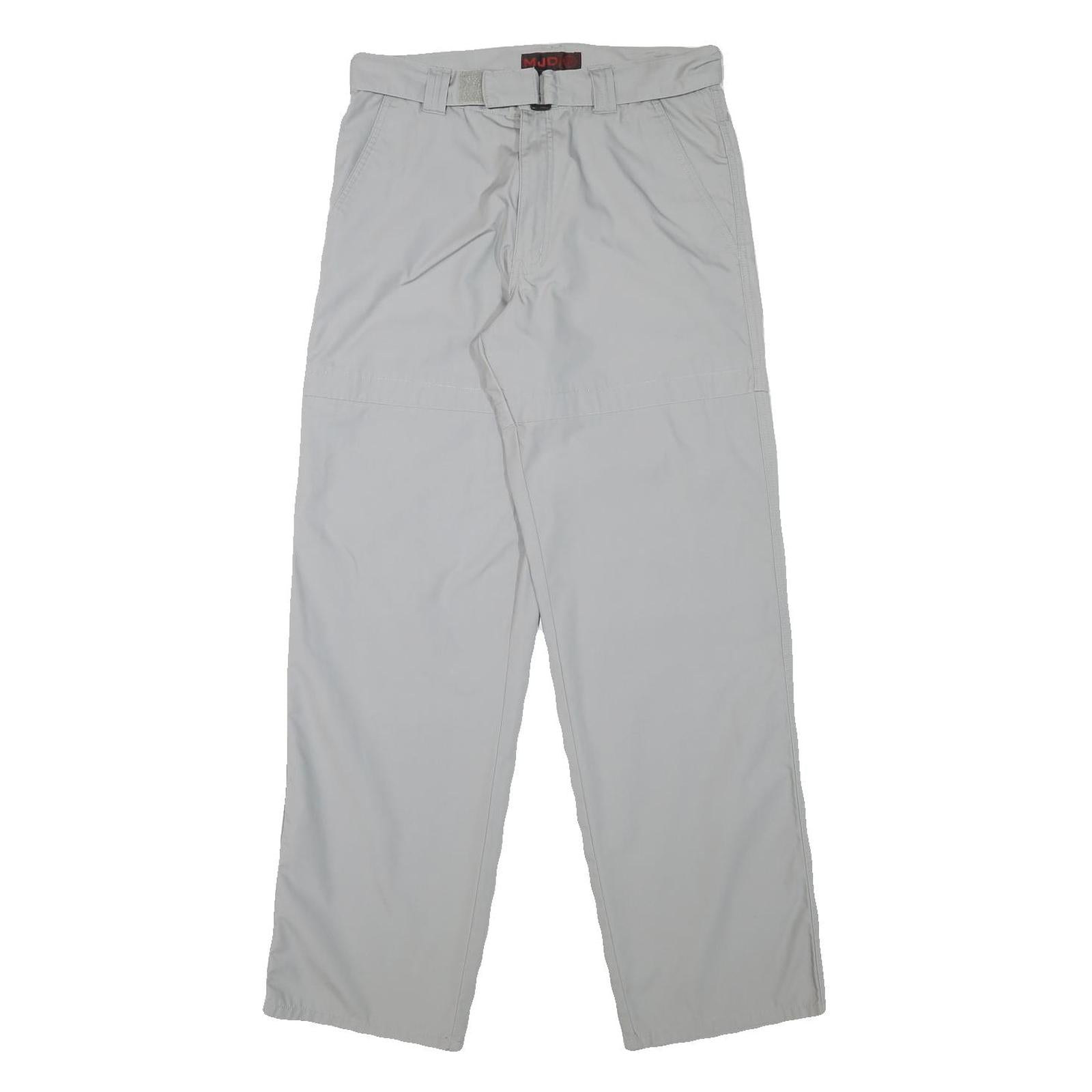 MJD Mens Cotton Blend Light Grey Regular Trousers W30 L31 Casual Zip Closure Refurbished - N/A refurbished available on Cerqular