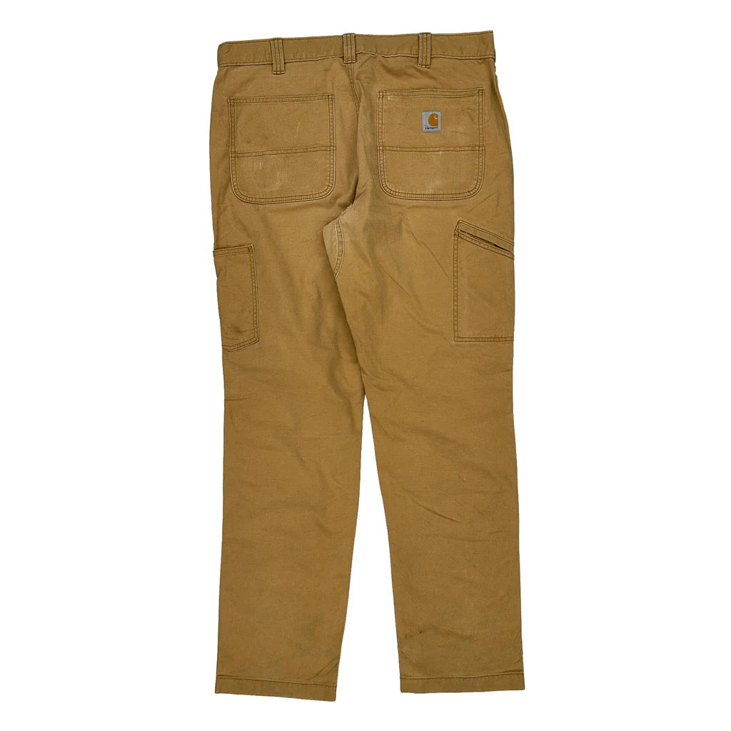 Carhartt Carpenter Trousers - 36W 33L Brown Cotton Refurbished - Thrifted (note: this is a term often used to describe second- refurbished available on Cerqular
