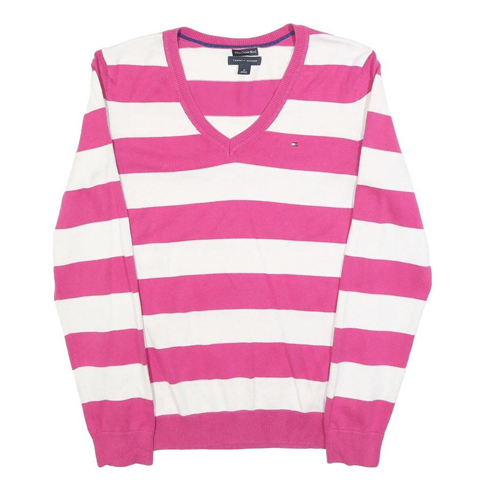 Buy TOMMY HILFIGER Womens Pink & White Striped Patterned Cotton V-Neck Basic Knit Refurbished - $27.29 TOMMY HILFIGER Womens Pink & White Striped Patterned Cotton V-Neck Basic Knit Refurbished - N/A refurbished available on Cerqular