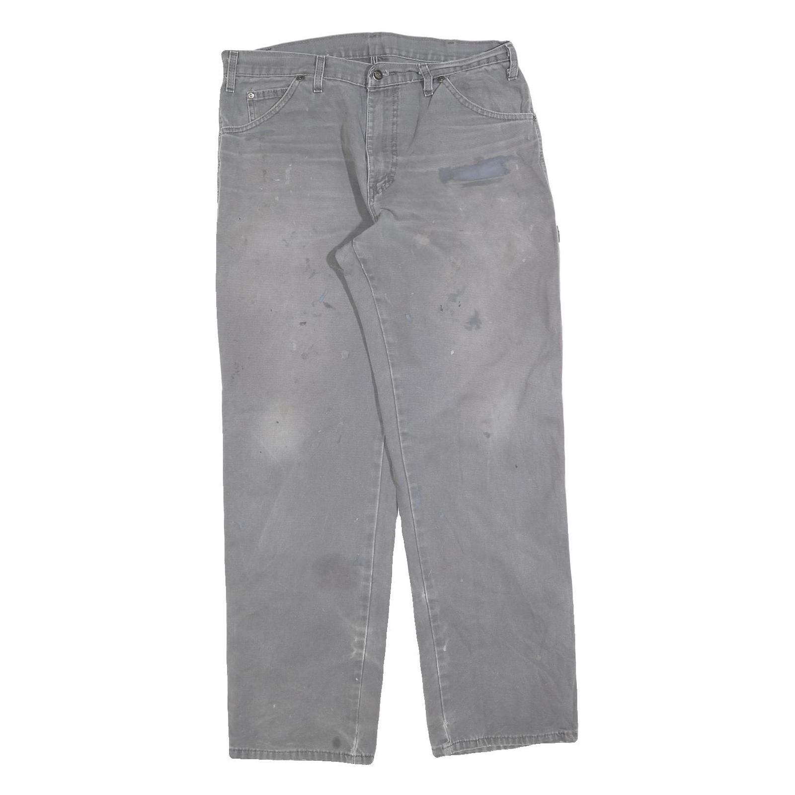 DICKIES Mens Jeans Grey Relaxed Straight Denim Medium W34 L32 Workwear Refurbished - N/A refurbished available on Cerqular
