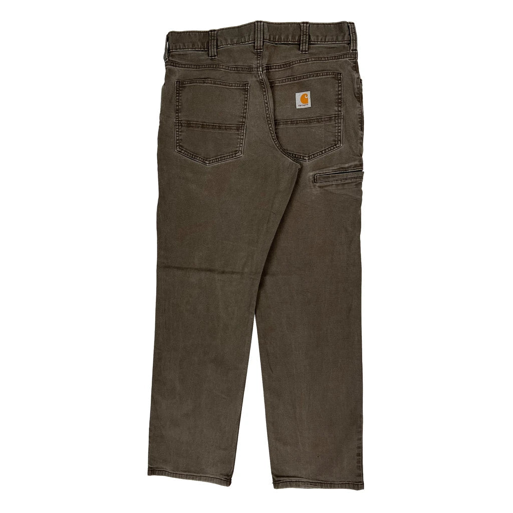 Carhartt Carpenter Trousers - 32W 32L Brown Cotton Refurbished - Thrifted (note: this is a term often used to describe second- refurbished available on Cerqular