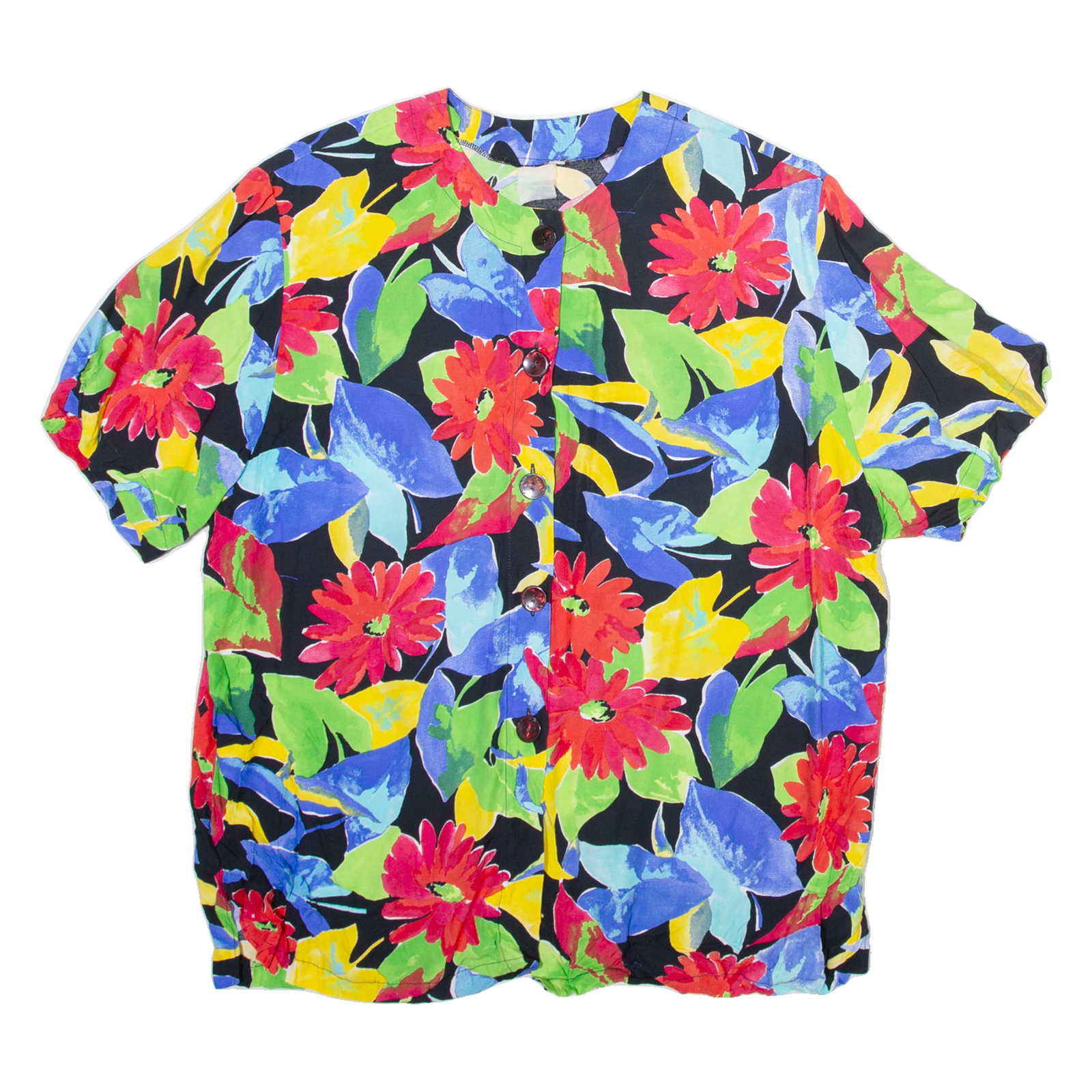 Womens Printed Blouse Black Viscose Floral M Refurbished - N/A refurbished available on Cerqular
