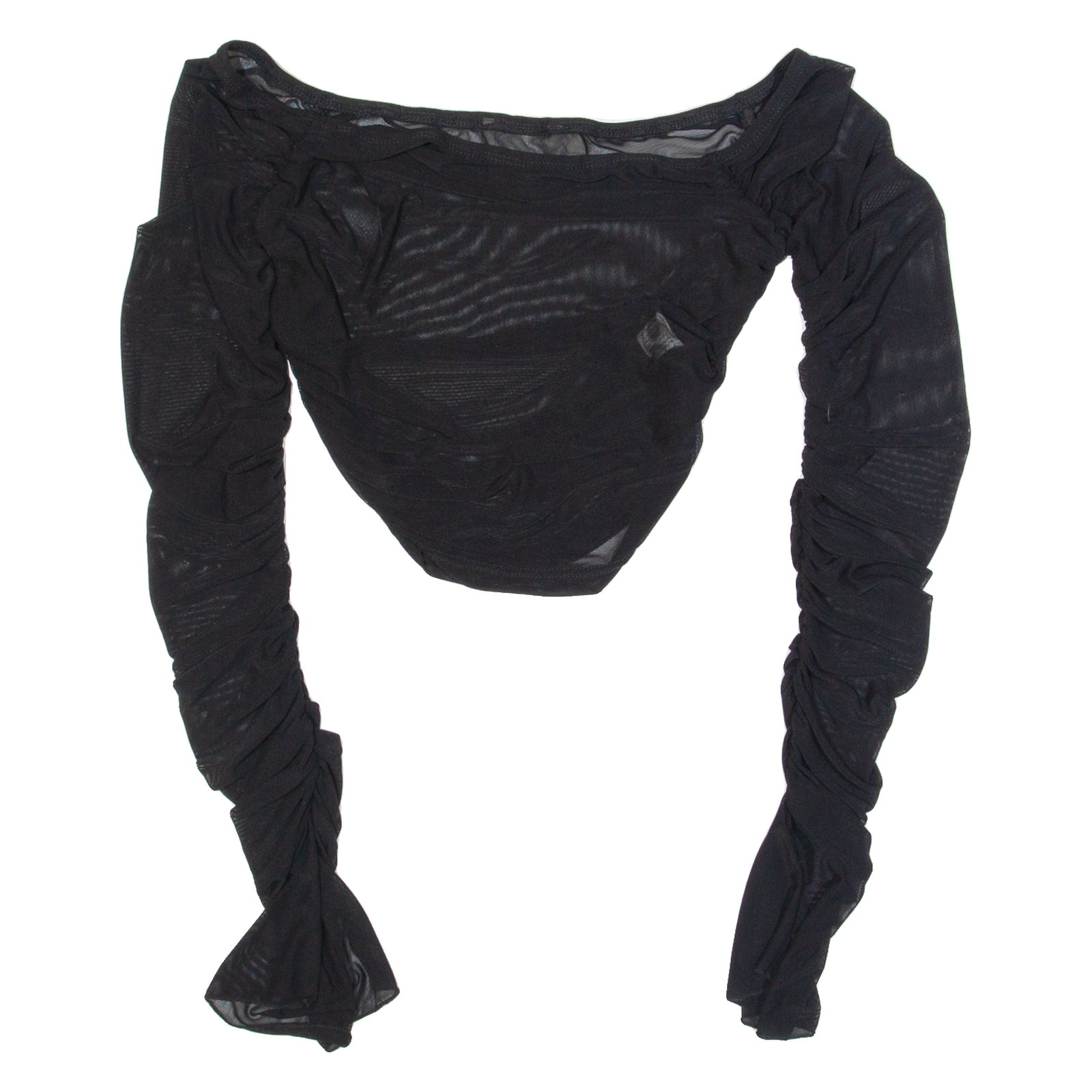 Ruched Womens Top Black Long Sleeve S Refurbished - N/A refurbished available on Cerqular