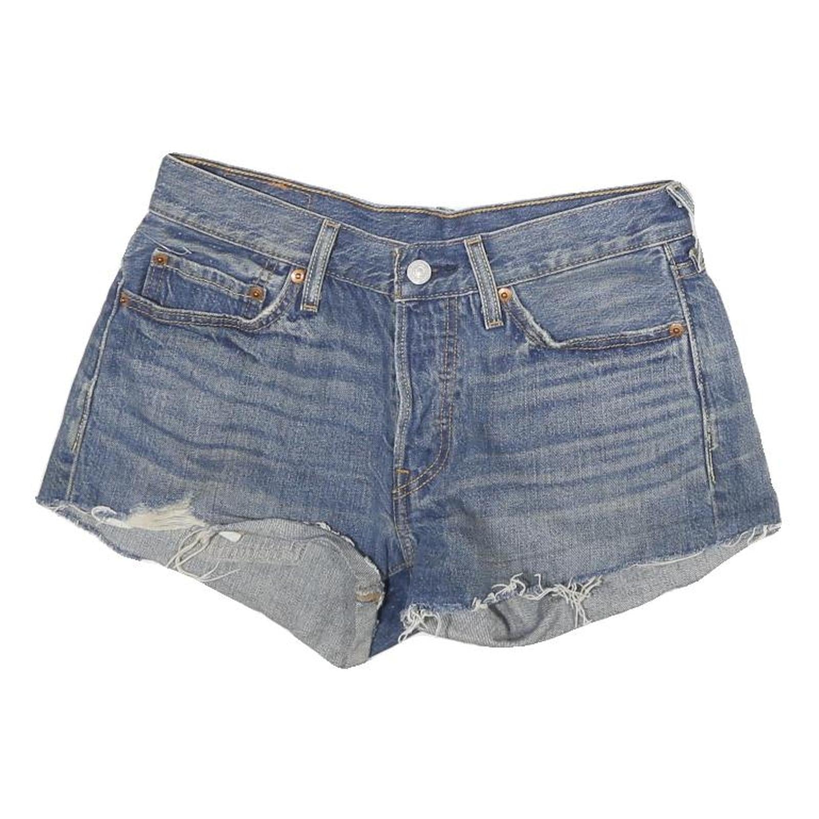 LEVI'S Womens Blue Denim Casual Cut-Off Shorts M W28 Distressed Refurbished - N/A refurbished available on Cerqular