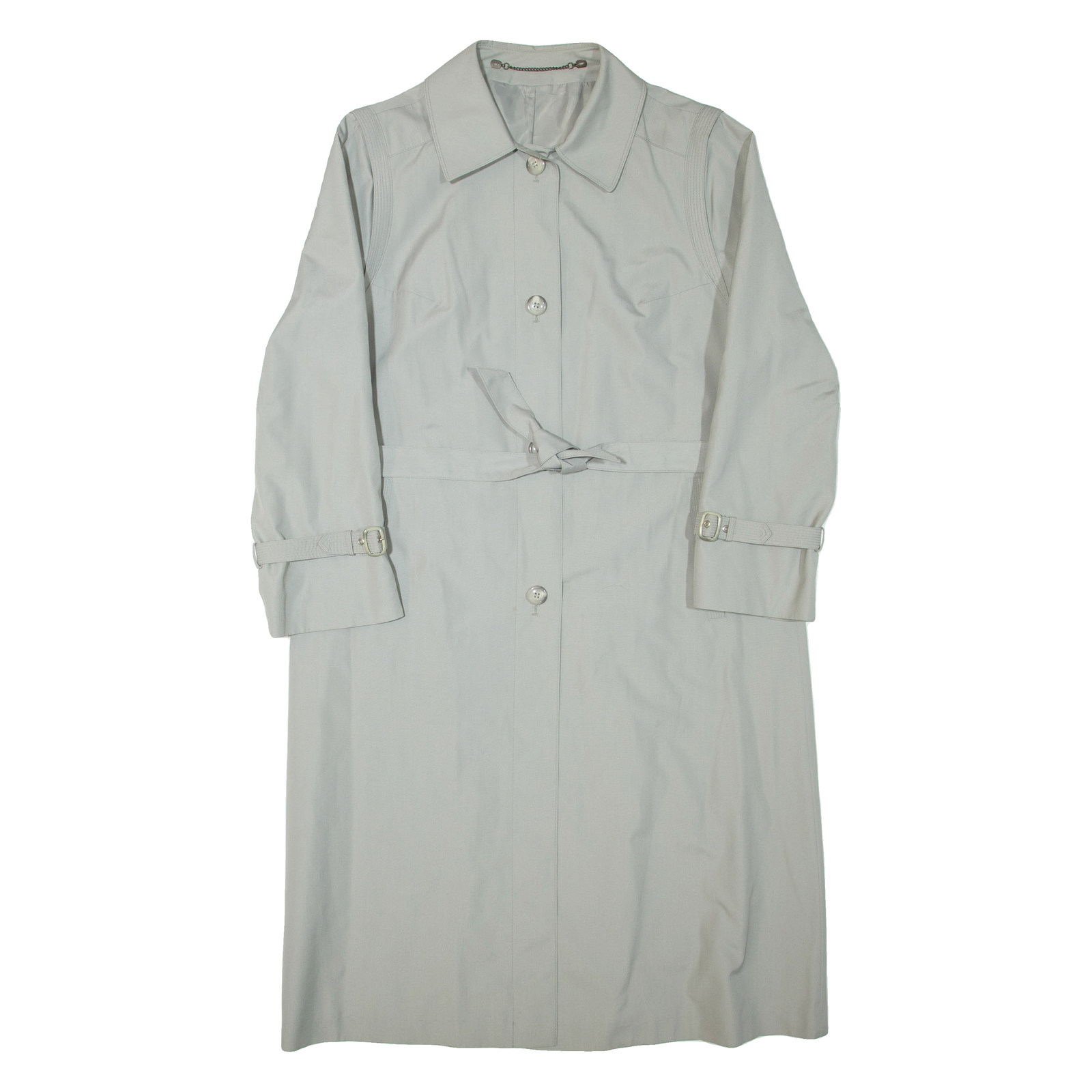 Belted Womens Trench Jacket Grey L Refurbished - N/A refurbished available on Cerqular