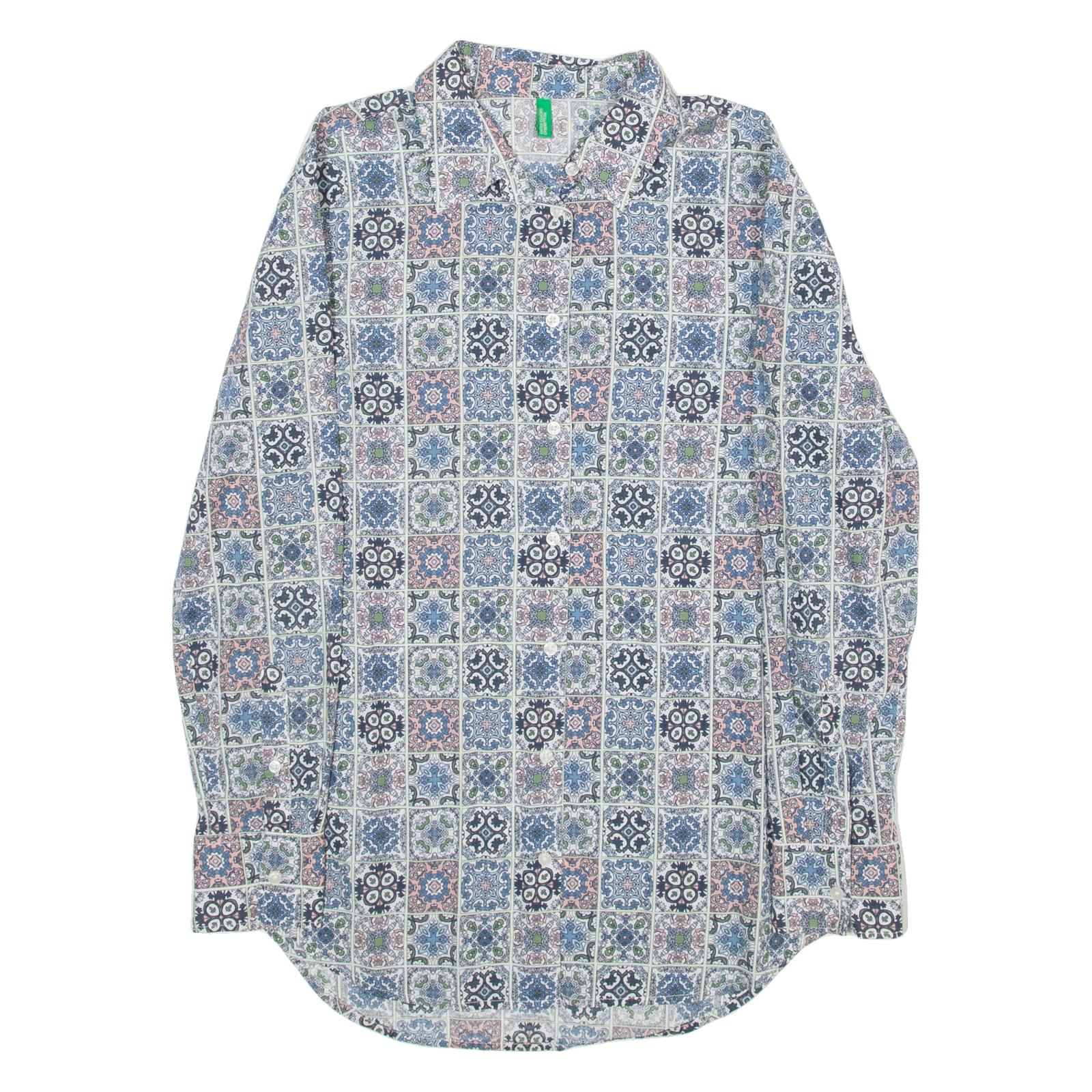 BENETTON Mens Shirt Blue Check Long Sleeve XS Refurbished - N/A refurbished available on Cerqular