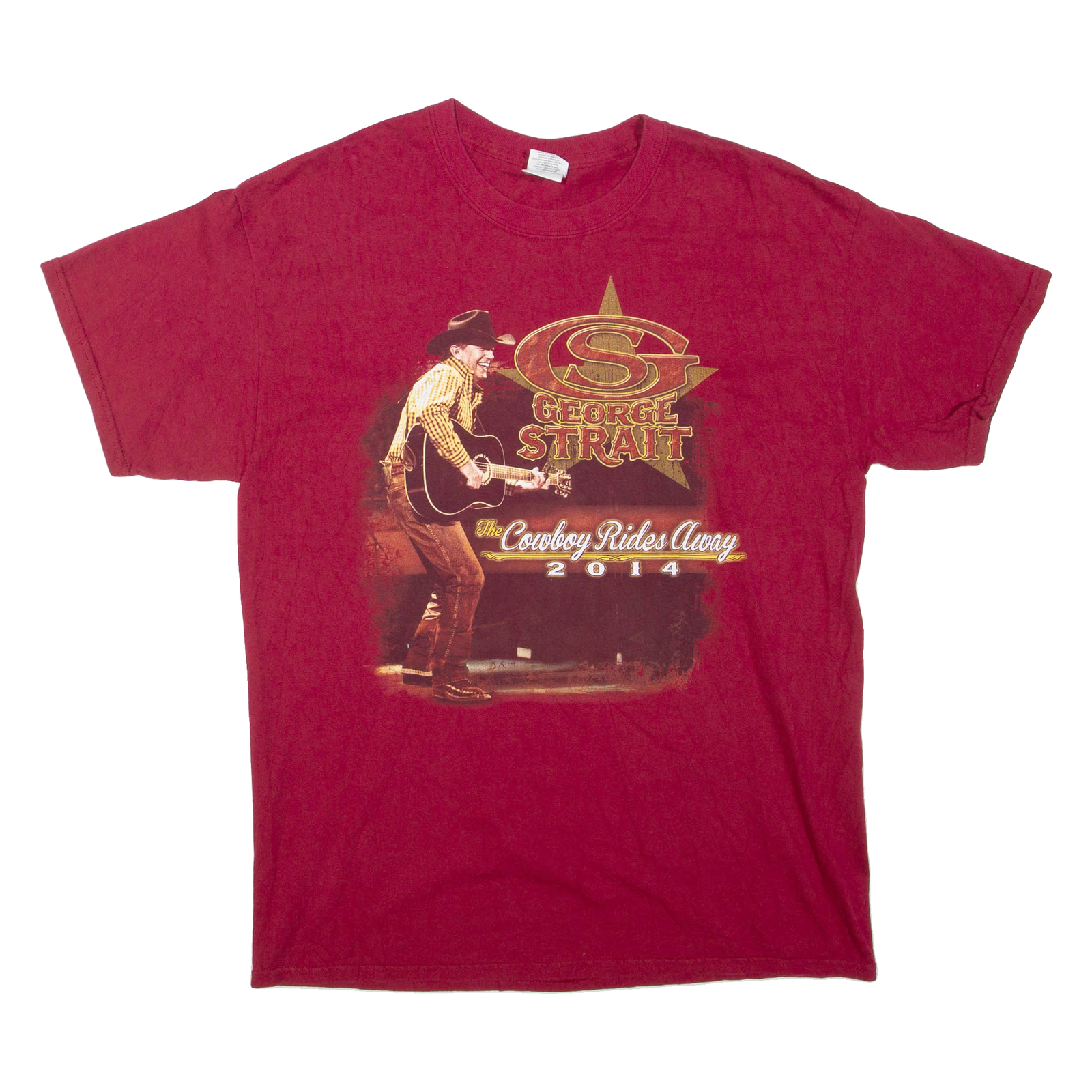 GILDAN George Strait Mens Band T-Shirt Red USA L Refurbished - N/A refurbished available on Cerqular