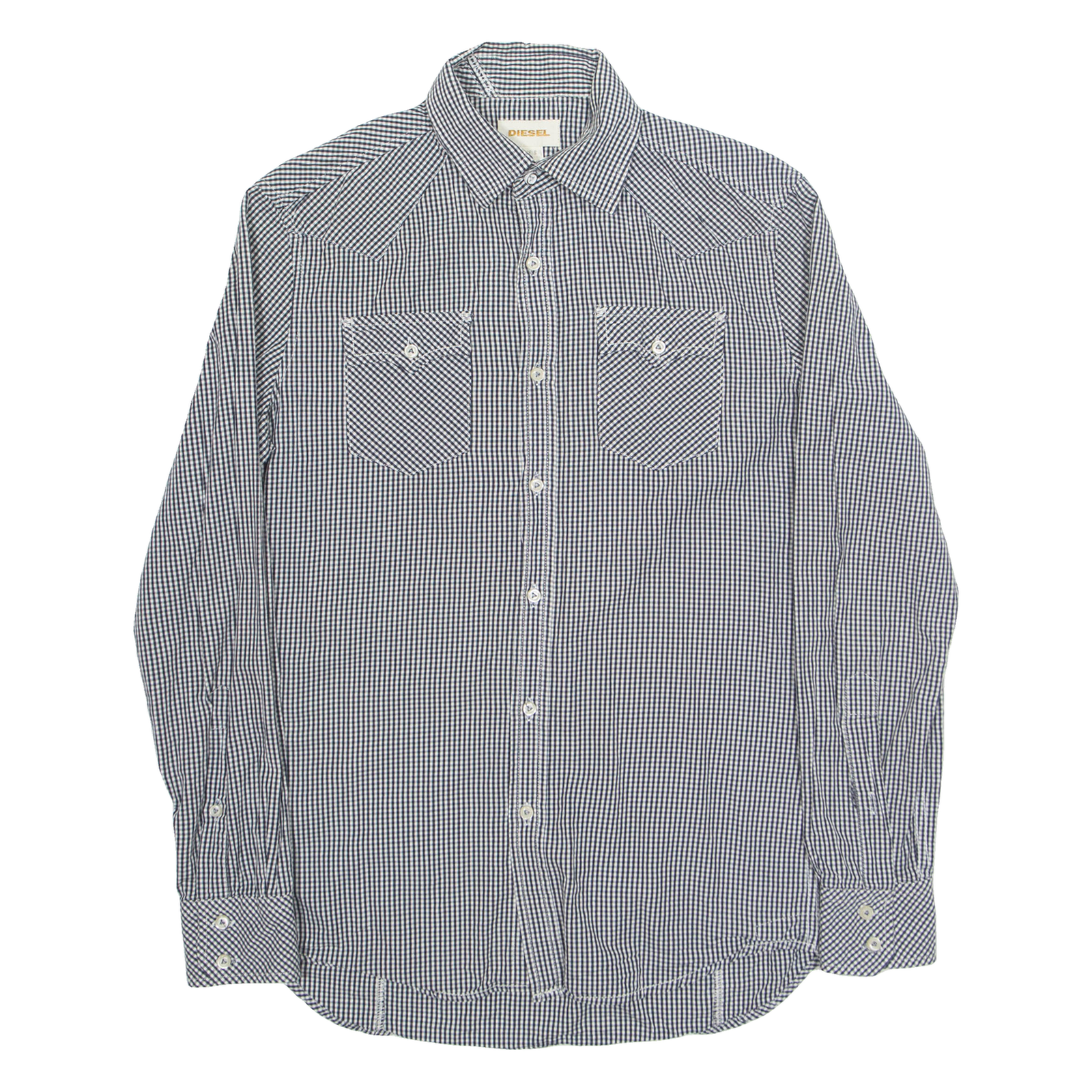 DIESEL Mens Shirt Black Gingham Long Sleeve S Refurbished - N/A refurbished available on Cerqular