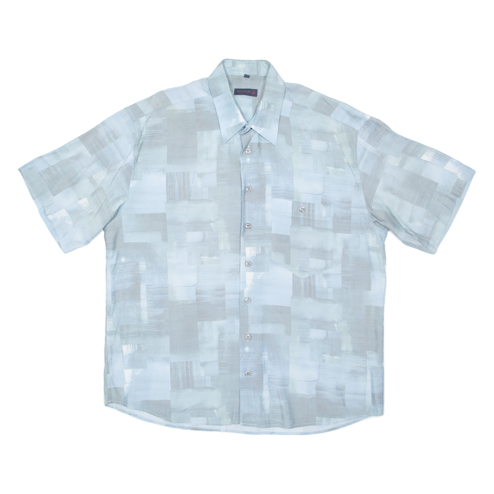 NICK TAYLOR Mens Shirt Blue Geometric XL Refurbished - N/A refurbished available on Cerqular