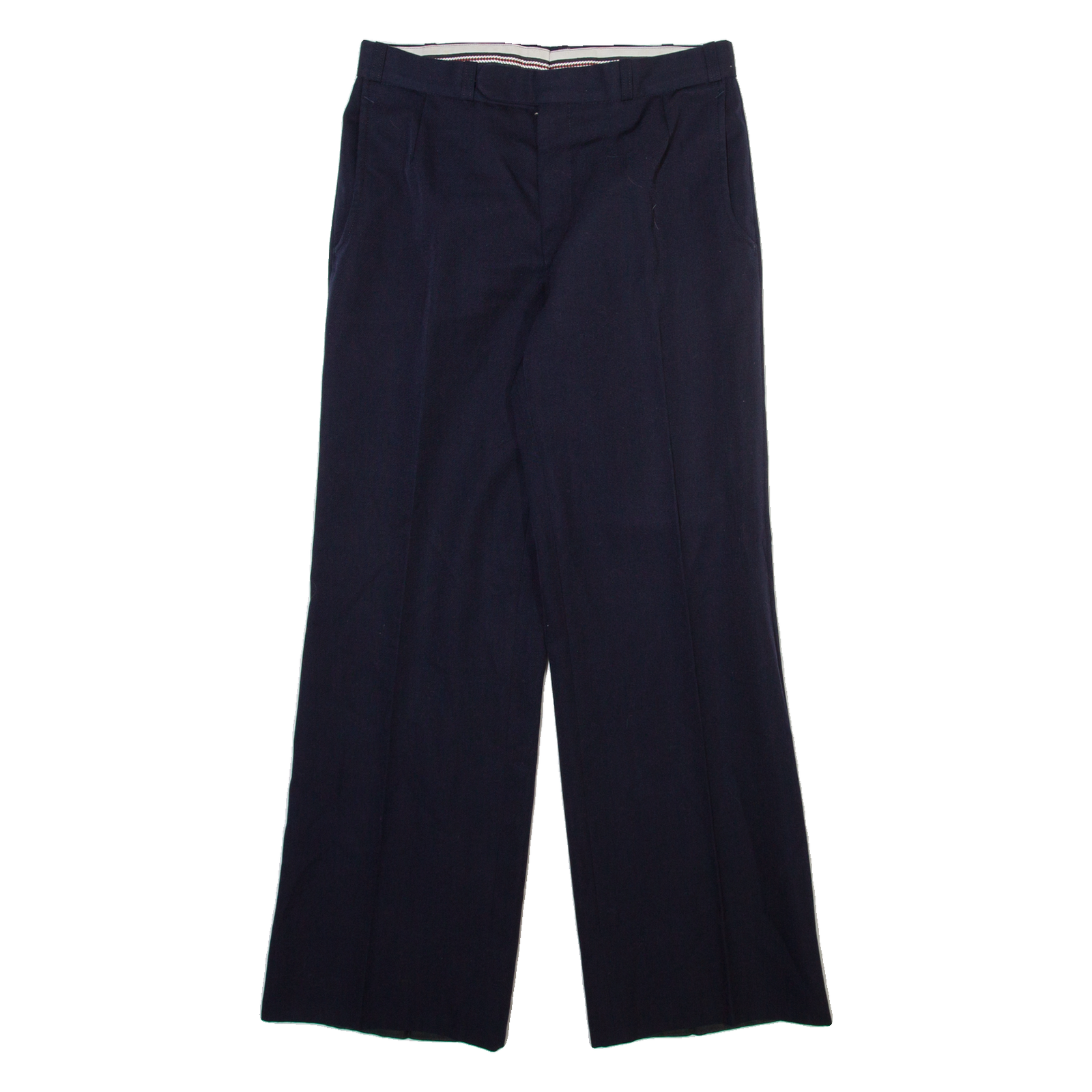 TREVIRA Mens Trousers Blue Regular Straight Wool W28 L28 Refurbished - N/A refurbished available on Cerqular