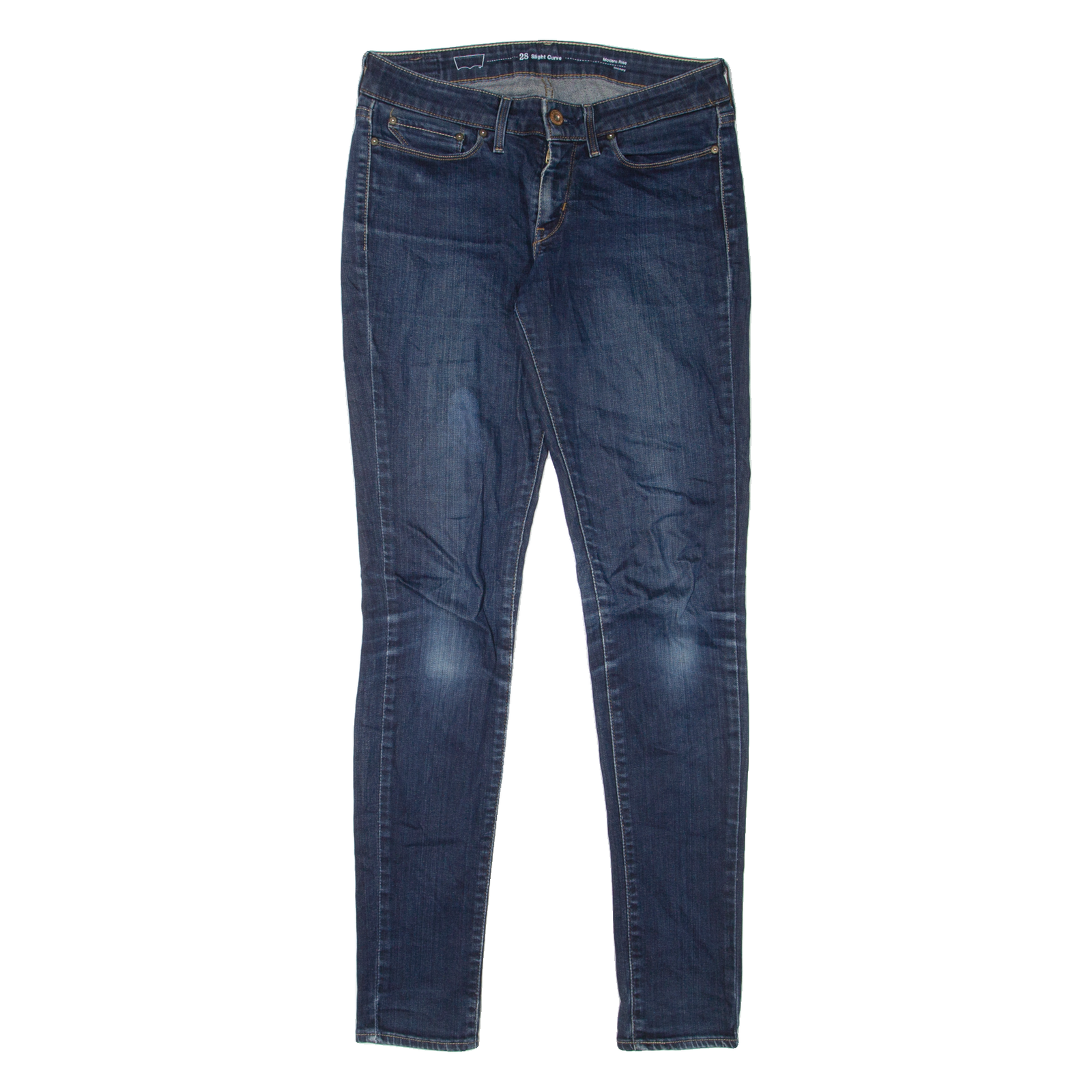 LEVI'S Modern Rise Womens Jeans Blue Slim Skinny Denim Stone Wash W28 L34 Refurbished - N/A refurbished available on Cerqular