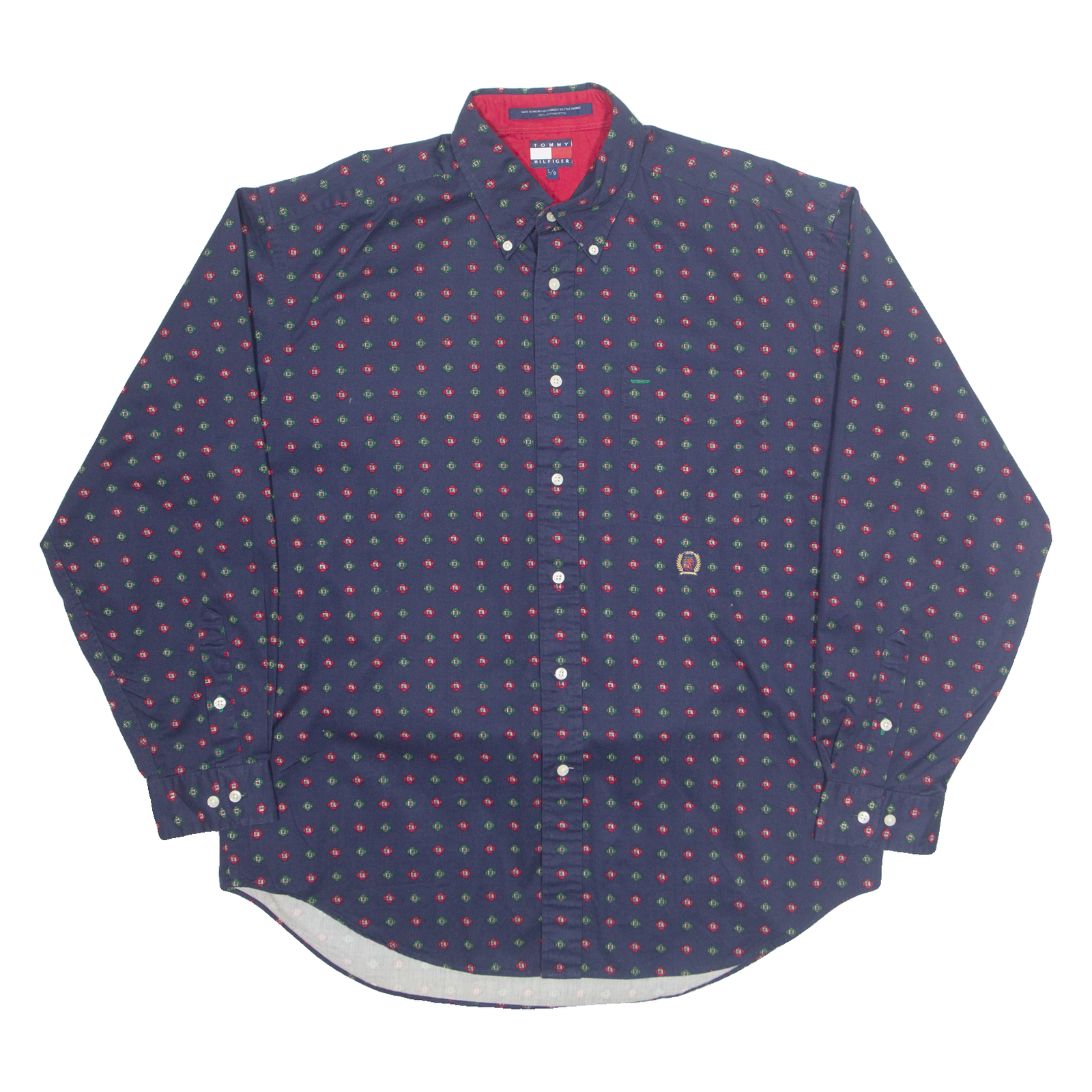 TOMMY HILFIGER Mens Shirt Blue Spotted Long Sleeve L Refurbished - N/A refurbished available on Cerqular