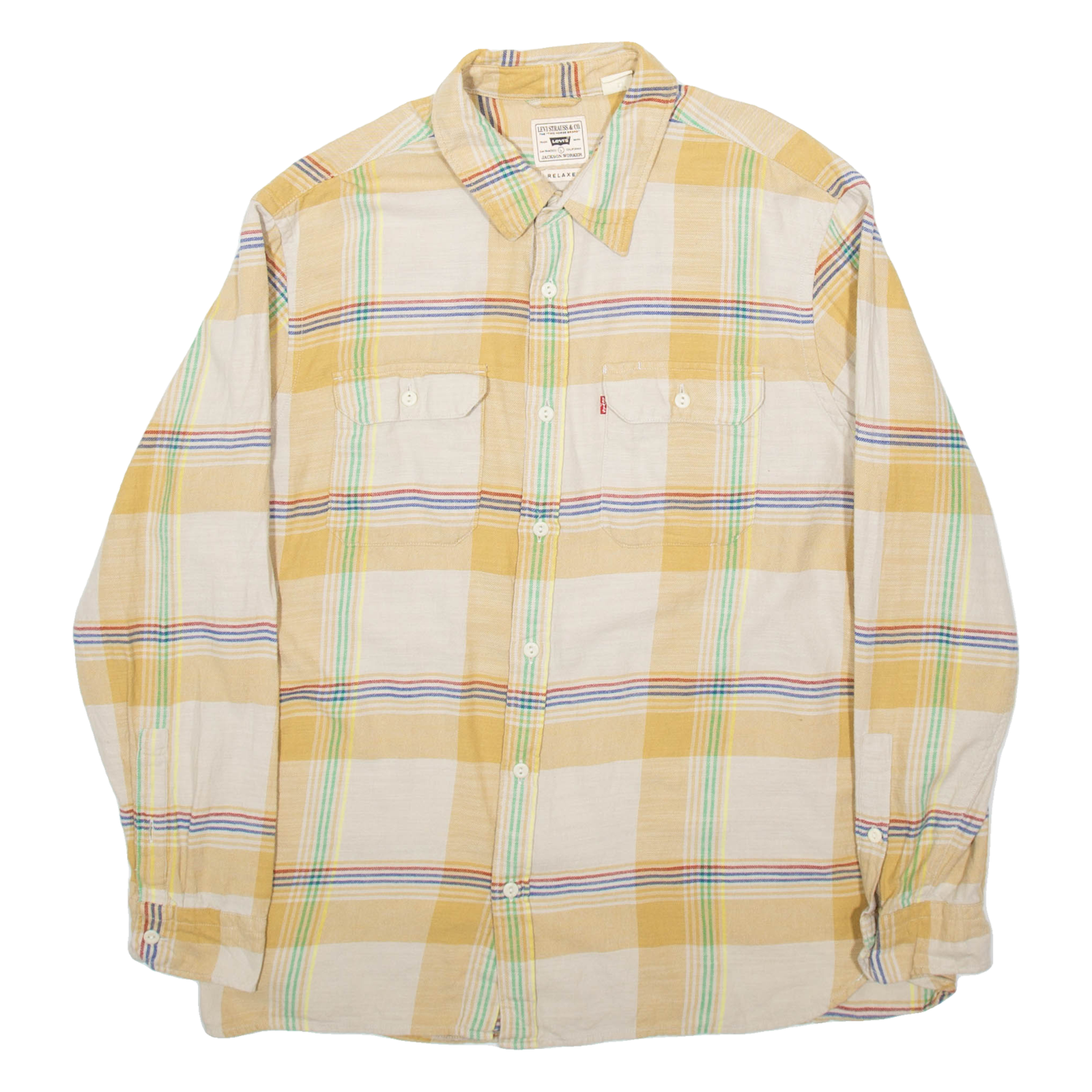 LEVI'S Mens Shirt Beige Check Long Sleeve L Refurbished - N/A refurbished available on Cerqular