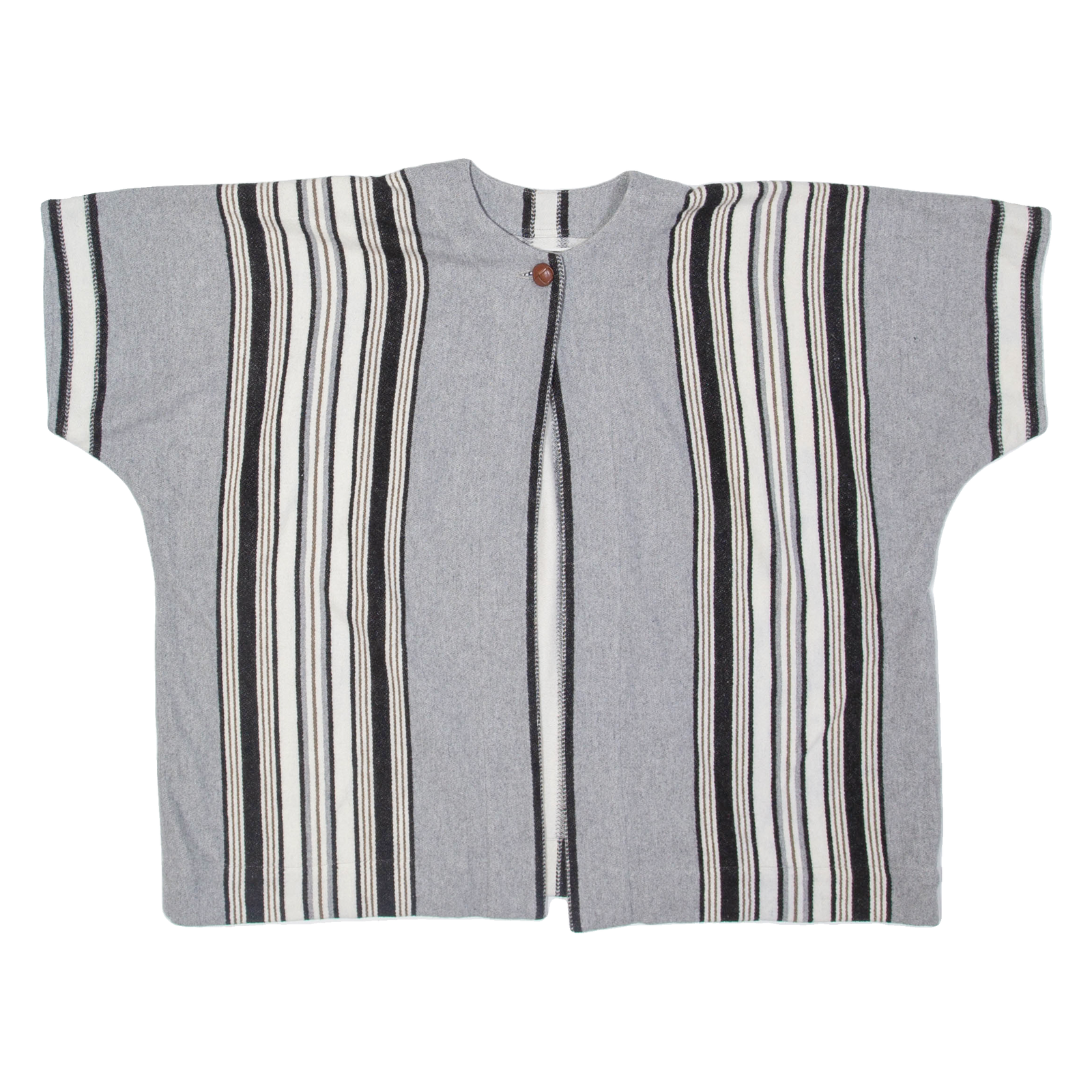 BON TON Poncho Style Womens Jacket Grey Striped XL Refurbished - N/A refurbished available on Cerqular