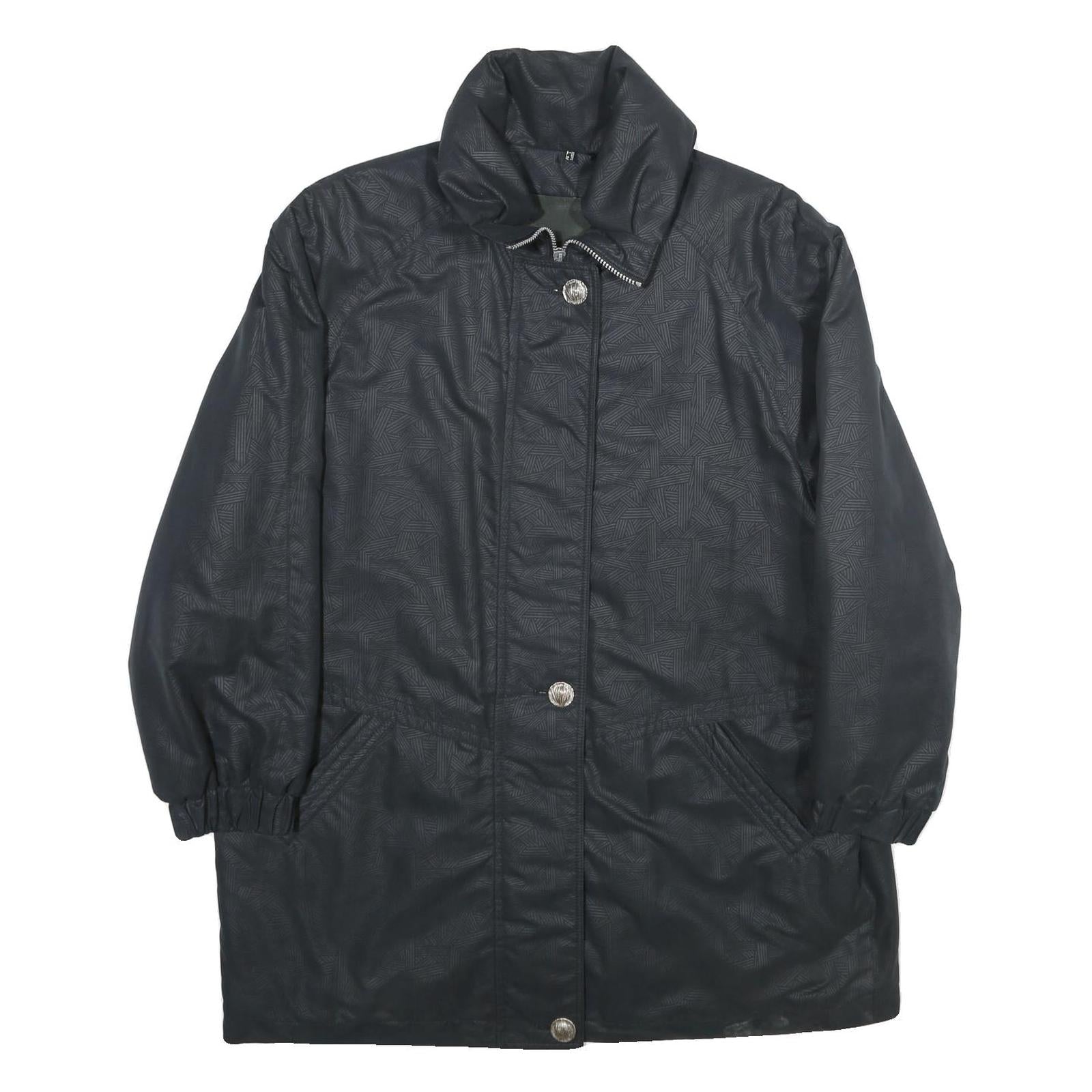 Womens Black Jacket UK 18 Polyester Zip Plain Casual Lightweight Outerwear Refurbished - N/A refurbished available on Cerqular