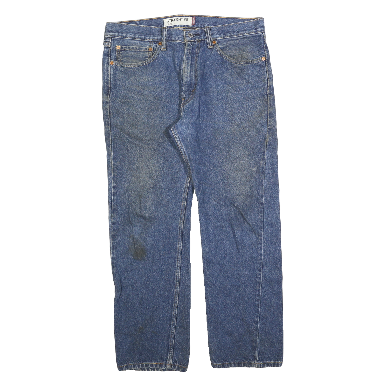 LEVI'S 505 Mens Blue Cotton Regular Straight Denim Stone Wash Jeans W34 L29 Refurbished - N/A refurbished available on Cerqular