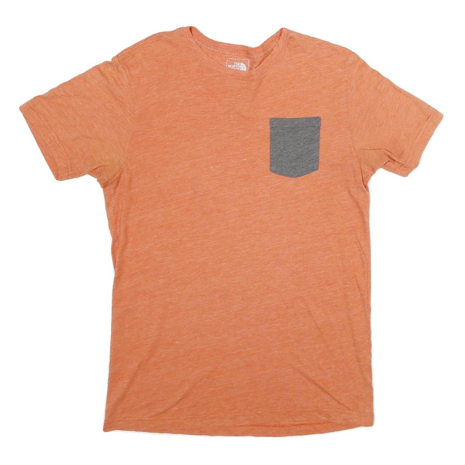 THE NORTH FACE Mens Orange & Grey Casual T-Shirt M Short Sleeve Crew Neck Pocket Refurbished - N/A refurbished available on Cerqular