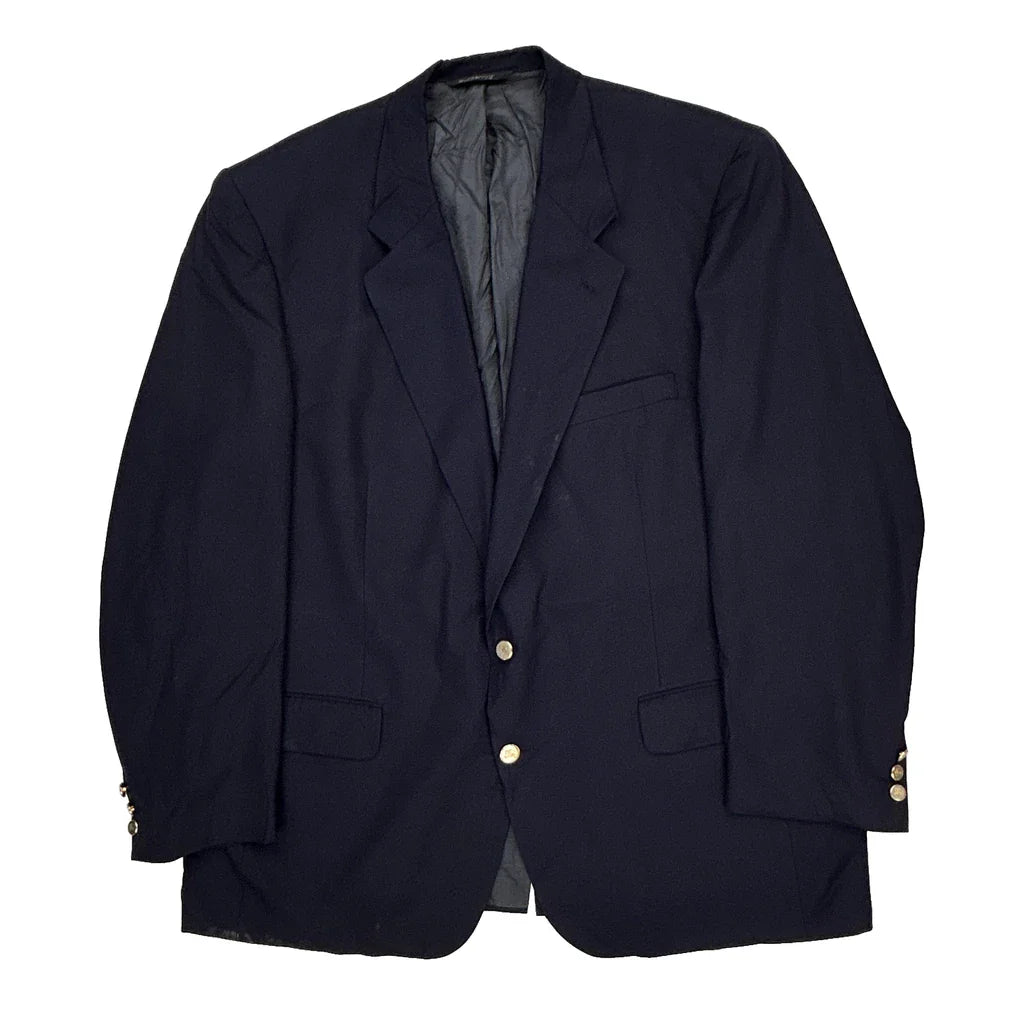 Burberry Blazer - 2XL Navy Wool Refurbished - Thrifted (note: this is a term often used to describe second- refurbished available on Cerqular
