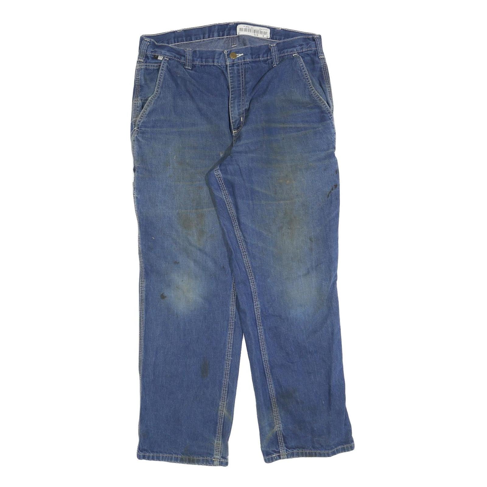 CARHARTT Mens Jeans Blue Relaxed Loose Denim Rinse W34 L30 Workwear Refurbished - N/A refurbished available on Cerqular