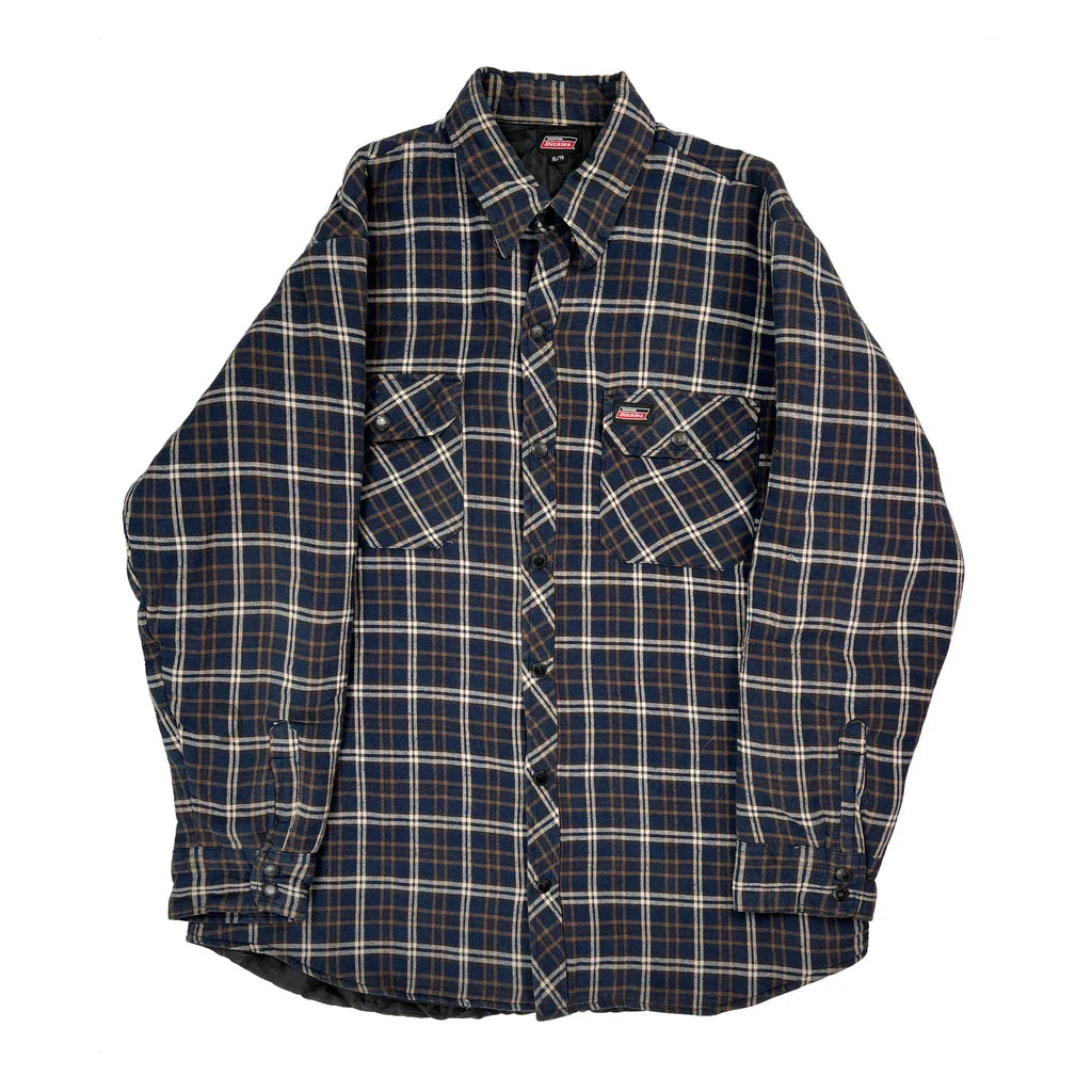 Dickies Checked Jacket - XL Blue Cotton Refurbished - Thrifted (note: this is a term often used to describe second- refurbished available on Cerqular