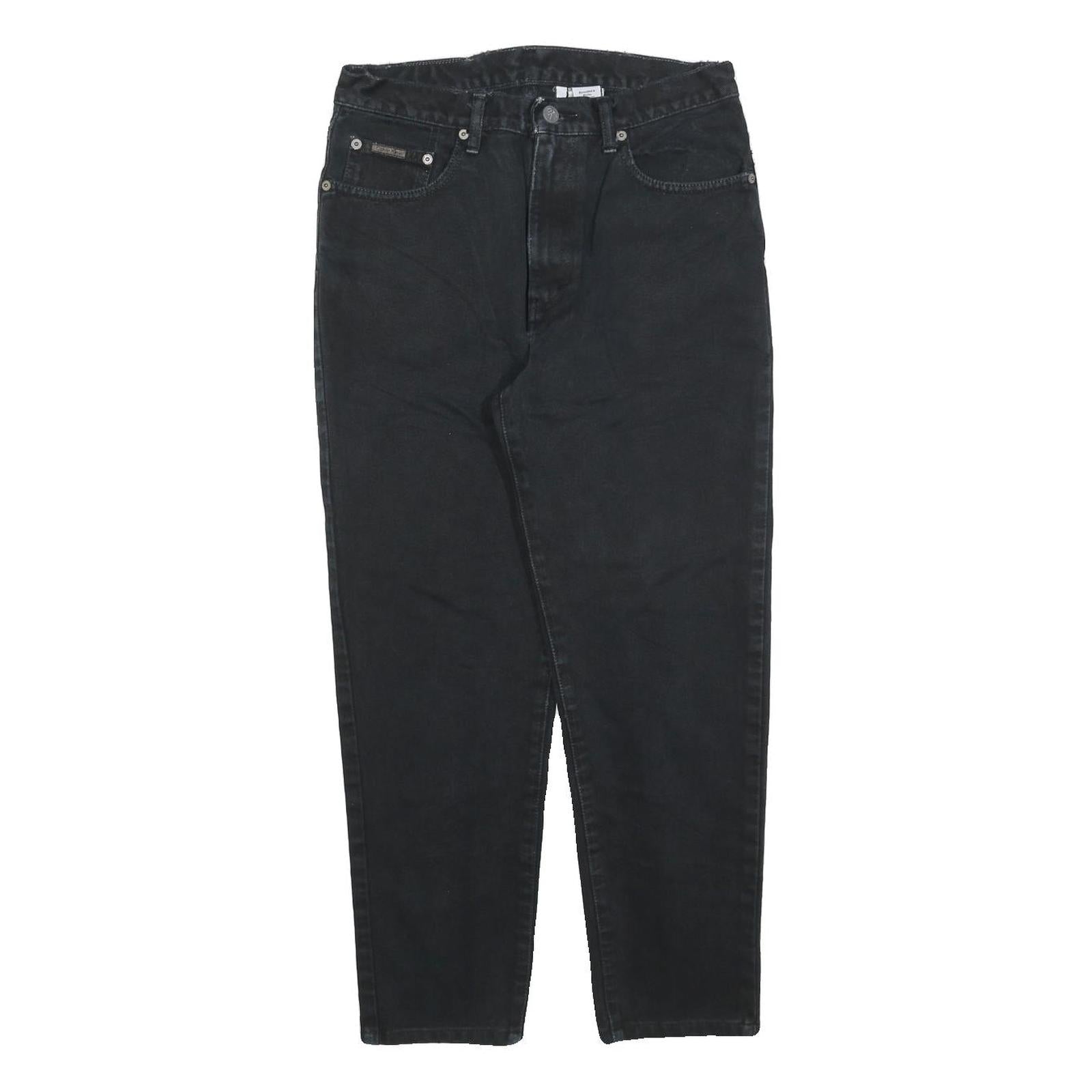 CALVIN KLEIN Womens Black Regular Fit Straight Denim Jeans W28 L25 Classic Style Refurbished - N/A refurbished available on Cerqular