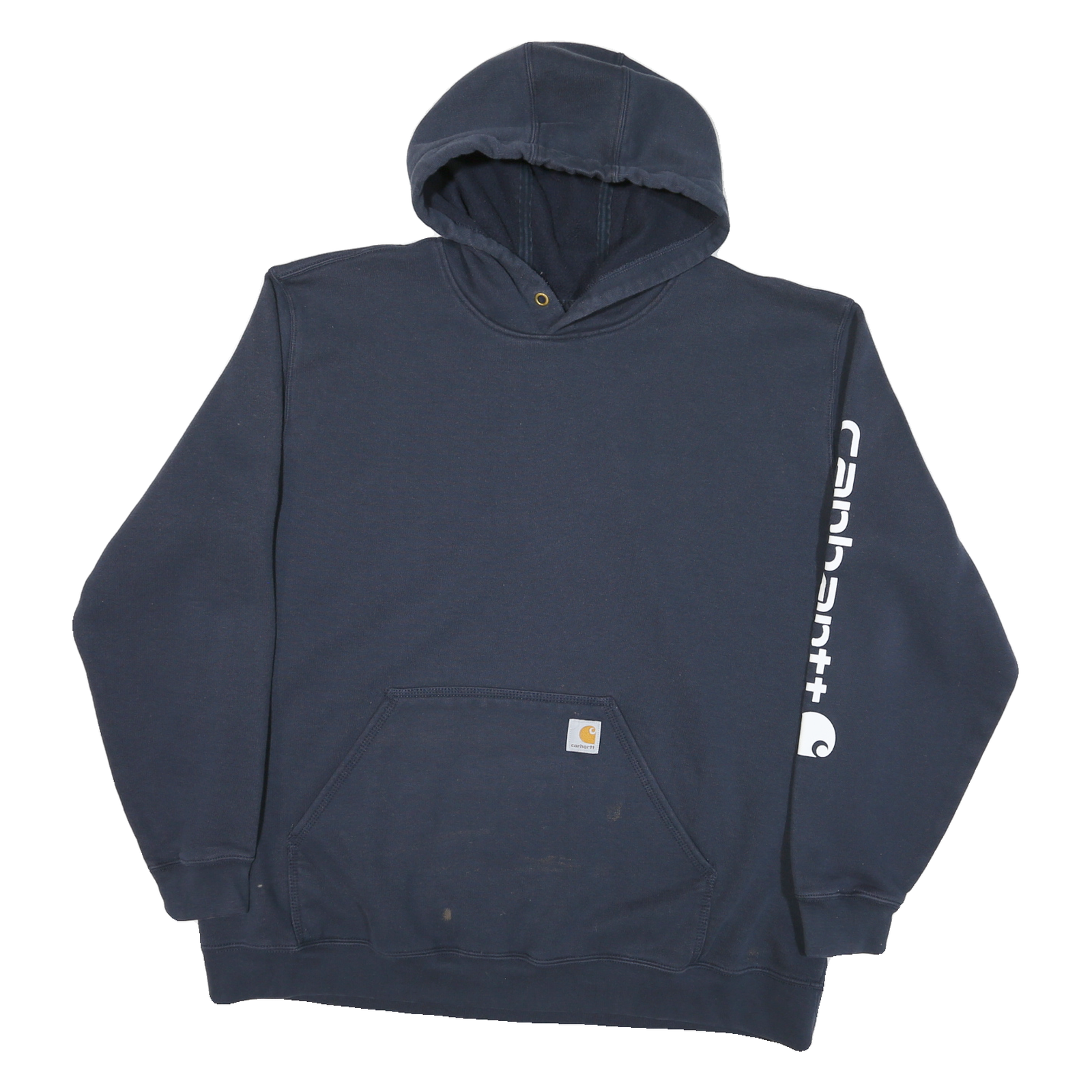 CARHARTT Mens Navy Blue Pullover Hoodie 2XL Cotton Blend Logo Print Refurbished - N/A refurbished available on Cerqular