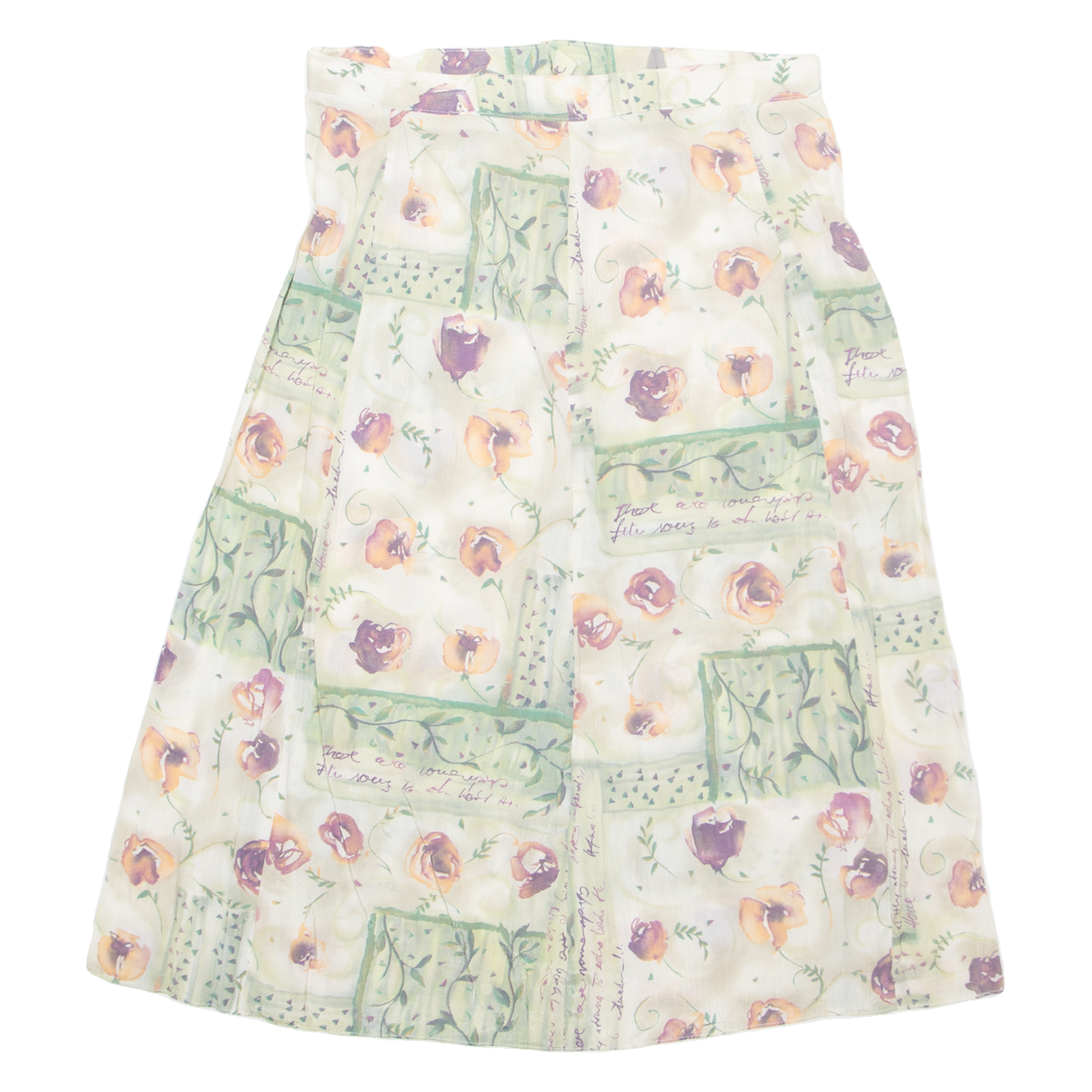 Womens A-Line Skirt Green Midi Floral M Refurbished - N/A refurbished available on Cerqular
