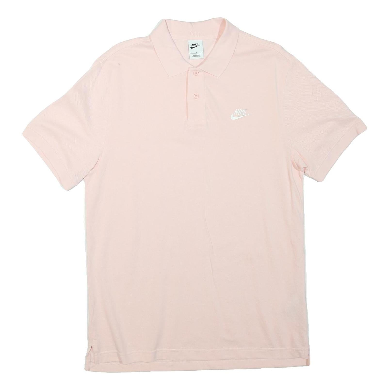 NIKE Mens Pink Polo Shirt M Cotton Blend Short Sleeve Plain Logo Refurbished - N/A refurbished available on Cerqular