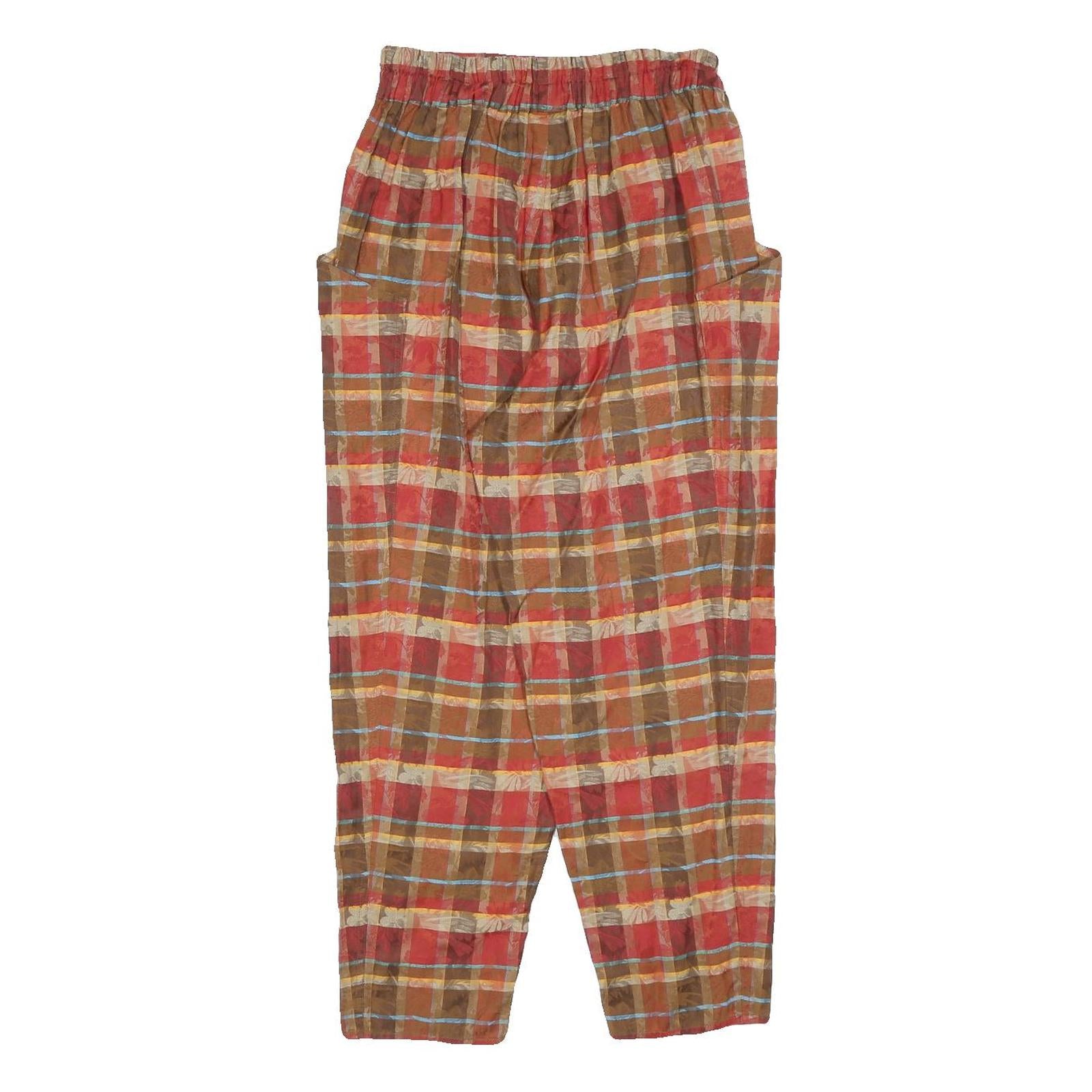 MARELLA Womens Polyester Blend Brown & Red Relaxed Straight Trousers W25 L25 Refurbished - N/A refurbished available on Cerqular