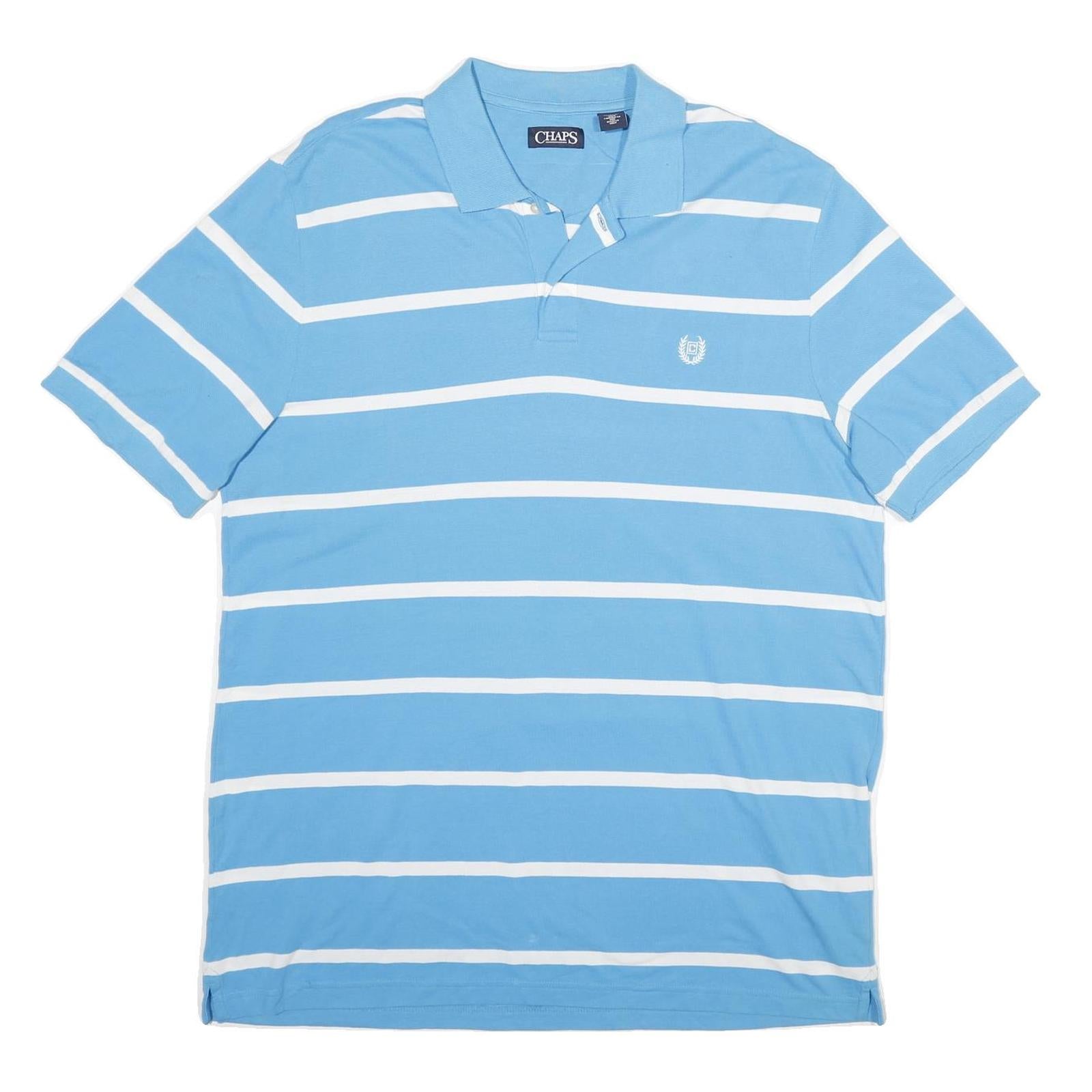 Buy CHAPS Mens Blue & White Striped Short Sleeve Polo Shirt XL Classic Cotton Casual Refurbished - $28.59 CHAPS Mens Blue & White Striped Short Sleeve Polo Shirt XL Classic Cotton Casual Refurbished - N/A refurbished available on Cerqular