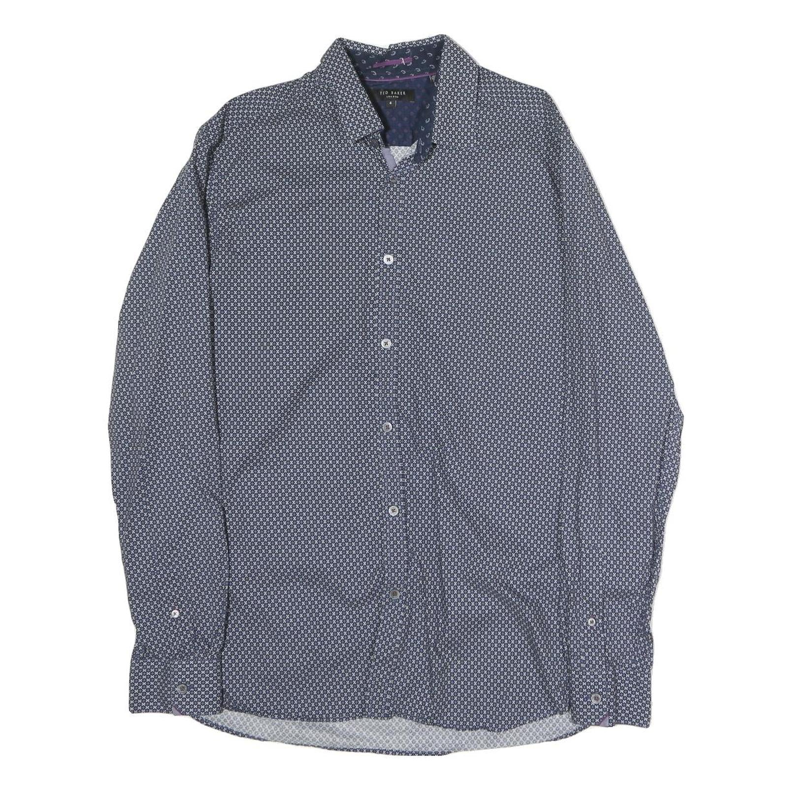 Buy TED BAKER Mens Blue Pattern Cotton Shirt M Long Sleeve Classic Fit Elegant Refurbished - $32.49 TED BAKER Mens Blue Pattern Cotton Shirt M Long Sleeve Classic Fit Elegant Refurbished - N/A refurbished available on Cerqular