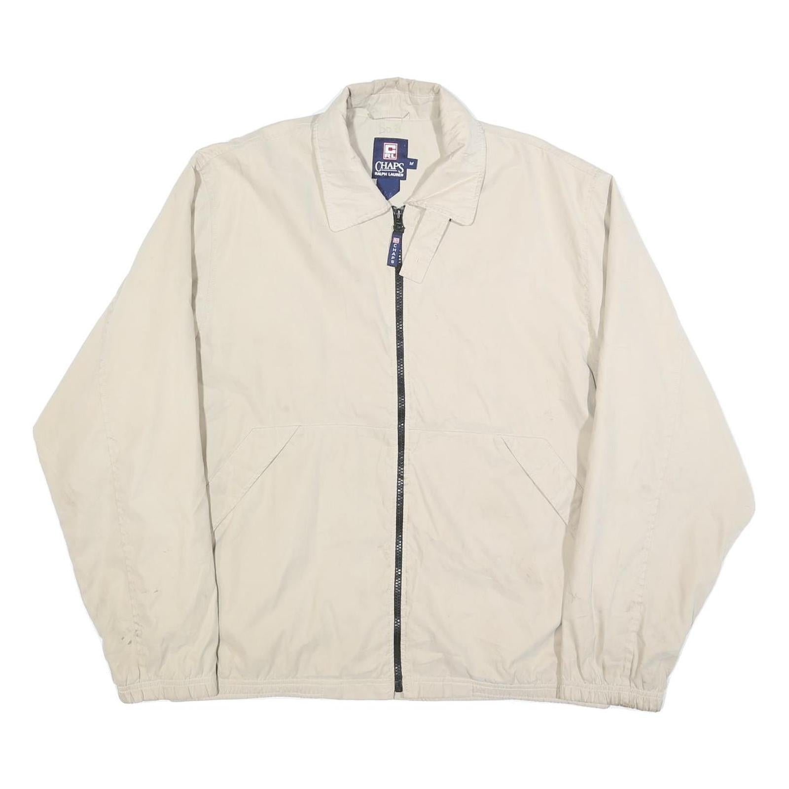 CHAPS RALPH LAUREN Mens Beige Polyester Blend Classic Jacket M Zip Plain Refurbished - N/A refurbished available on Cerqular
