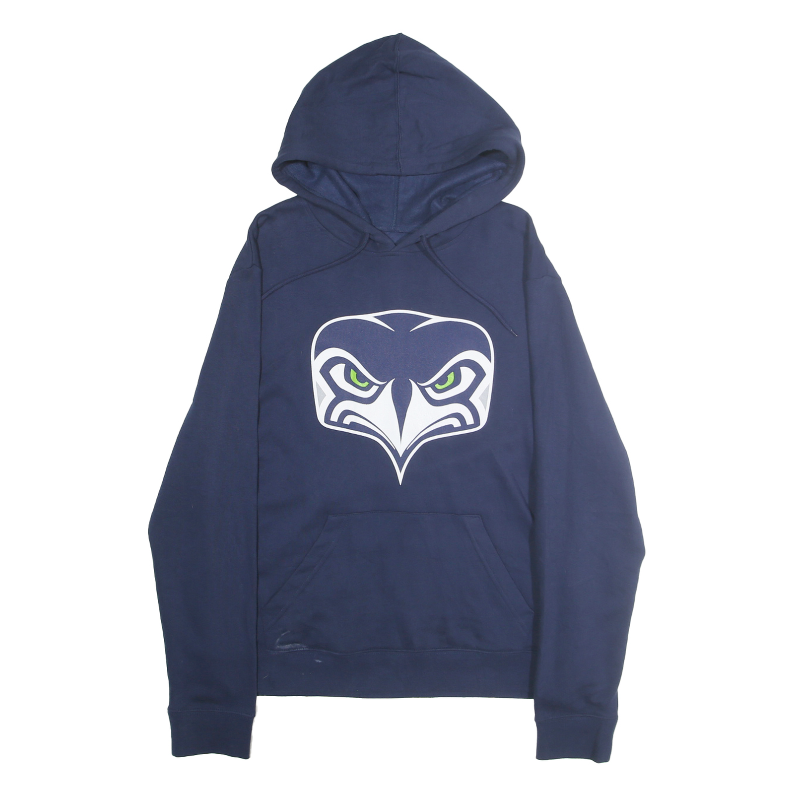NFL Mens Navy Blue Hoodie M Cotton Blend Pullover Seattle Bird Graphic Refurbished - N/A refurbished available on Cerqular