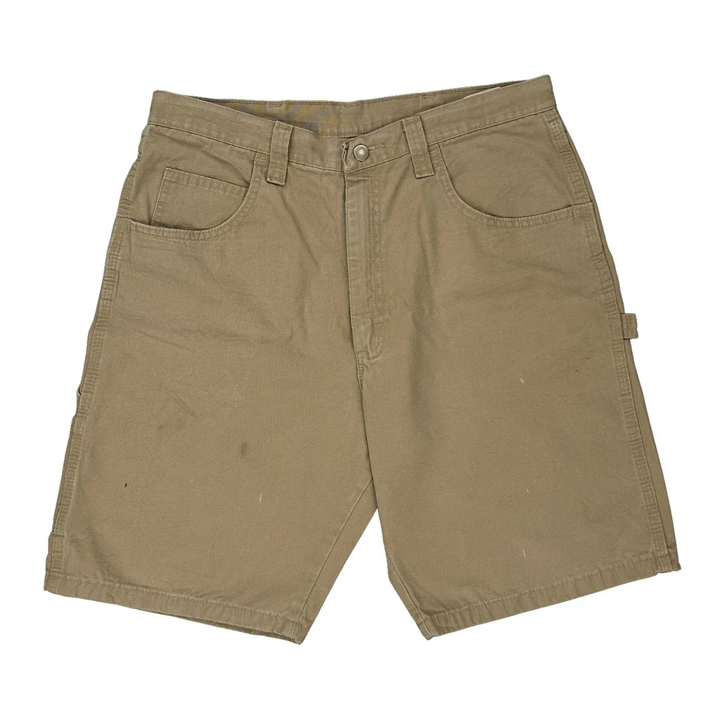 Wrangler Carpenter Shorts - 33W 10L Beige Cotton Refurbished - Thrifted (note: this is a term often used to describe second- refurbished available on Cerqular