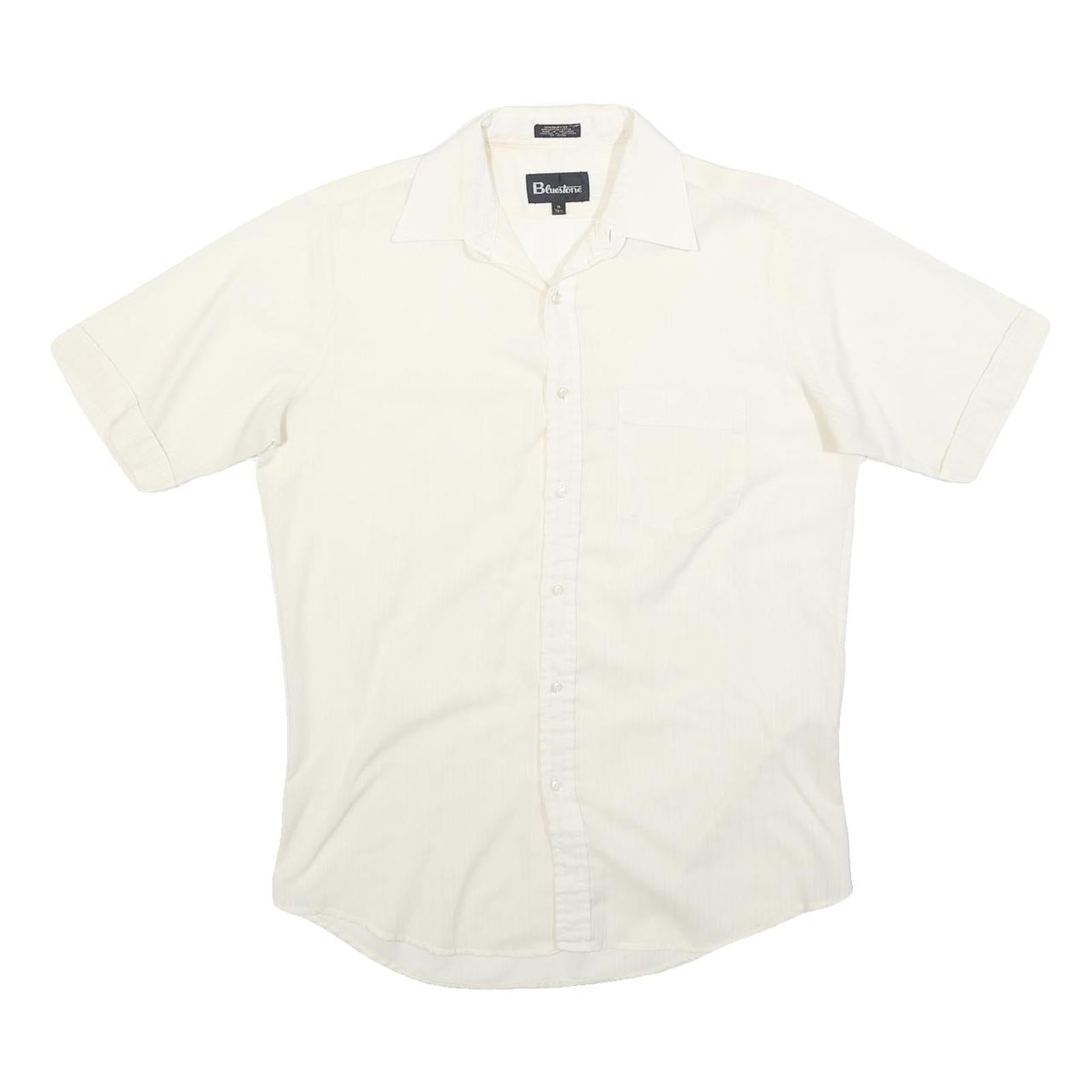 Buy BLUESTONE Mens Cream Shirt S Cotton Blend Short Sleeve Button Casual Summer Refurbished - $16.89 BLUESTONE Mens Cream Shirt S Cotton Blend Short Sleeve Button Casual Summer Refurbished - N/A refurbished available on Cerqular