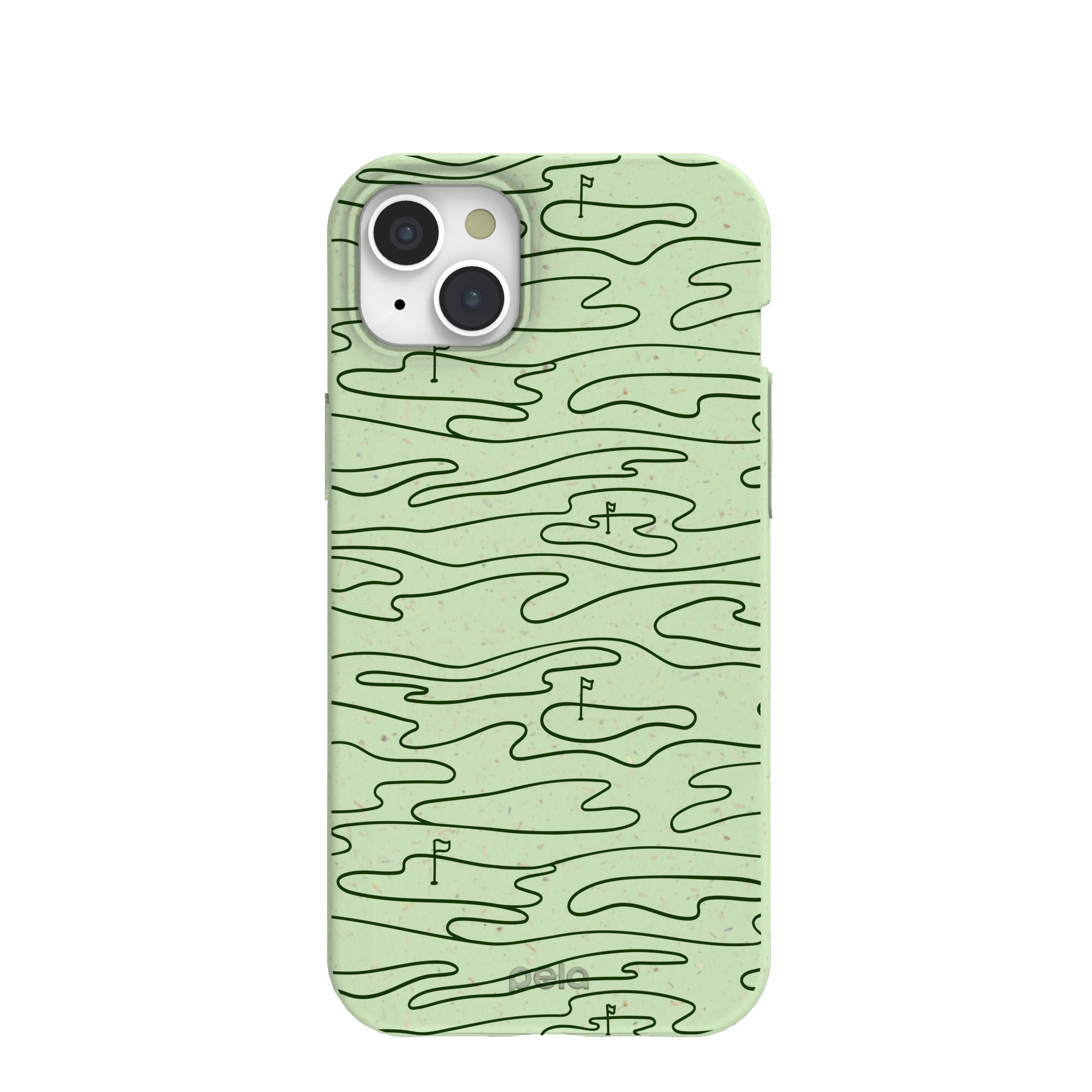 Sage Green Fairway iPhone 15 Plus Case Refurbished - Pela Case refurbished available on Cerqular