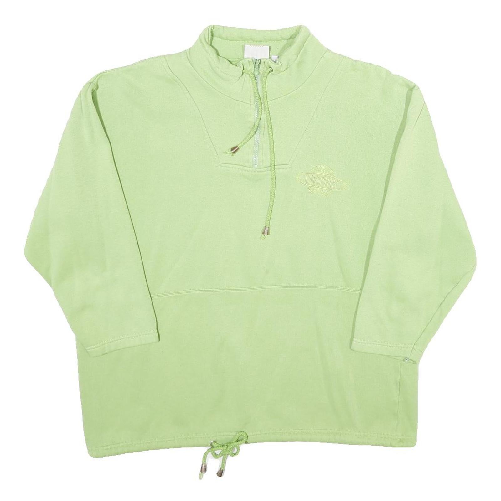 COSMOS Mens Green 1/4 Zip M Cotton Blend Sweatshirt Pullover Casual Refurbished - N/A refurbished available on Cerqular