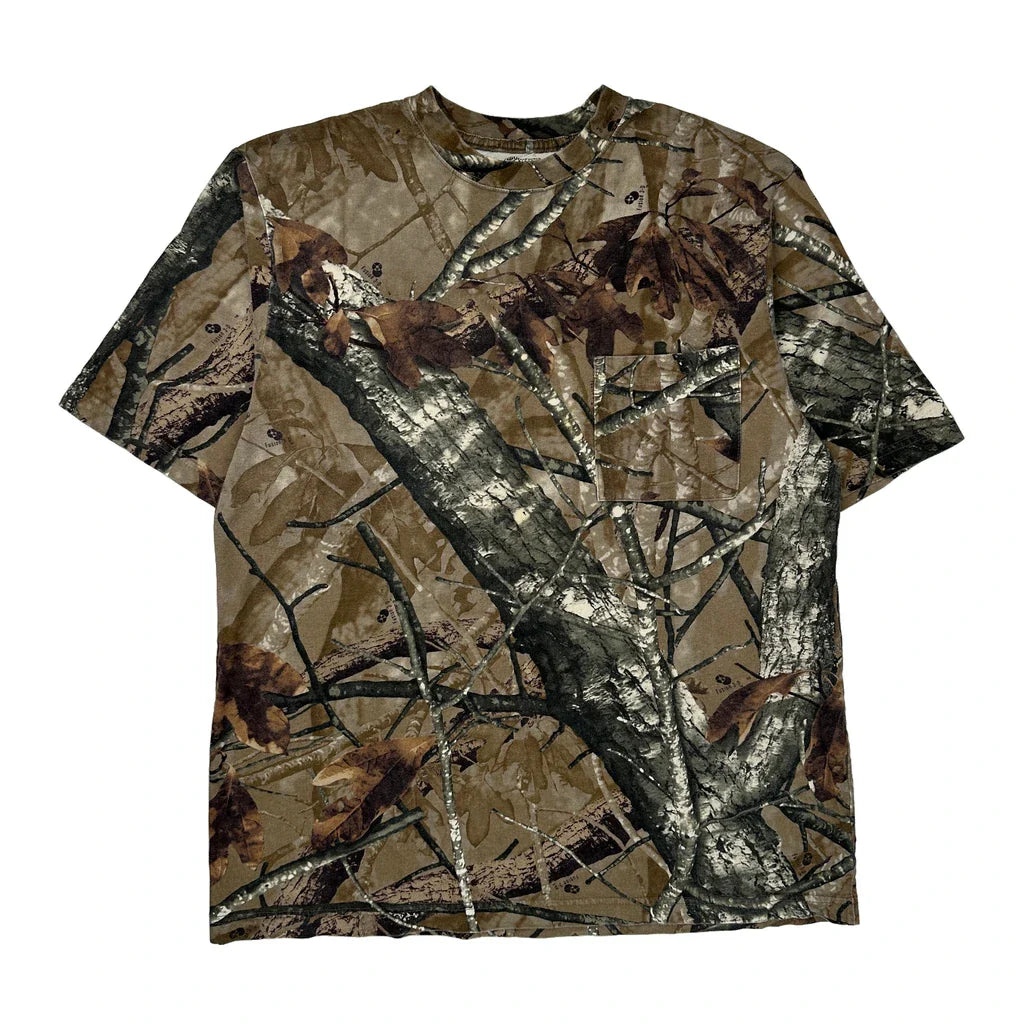 Outfitters Ridge Camo T-Shirt - Medium Camo Cotton Refurbished - Thrifted (note: this is a term often used to describe second- refurbished available on Cerqular